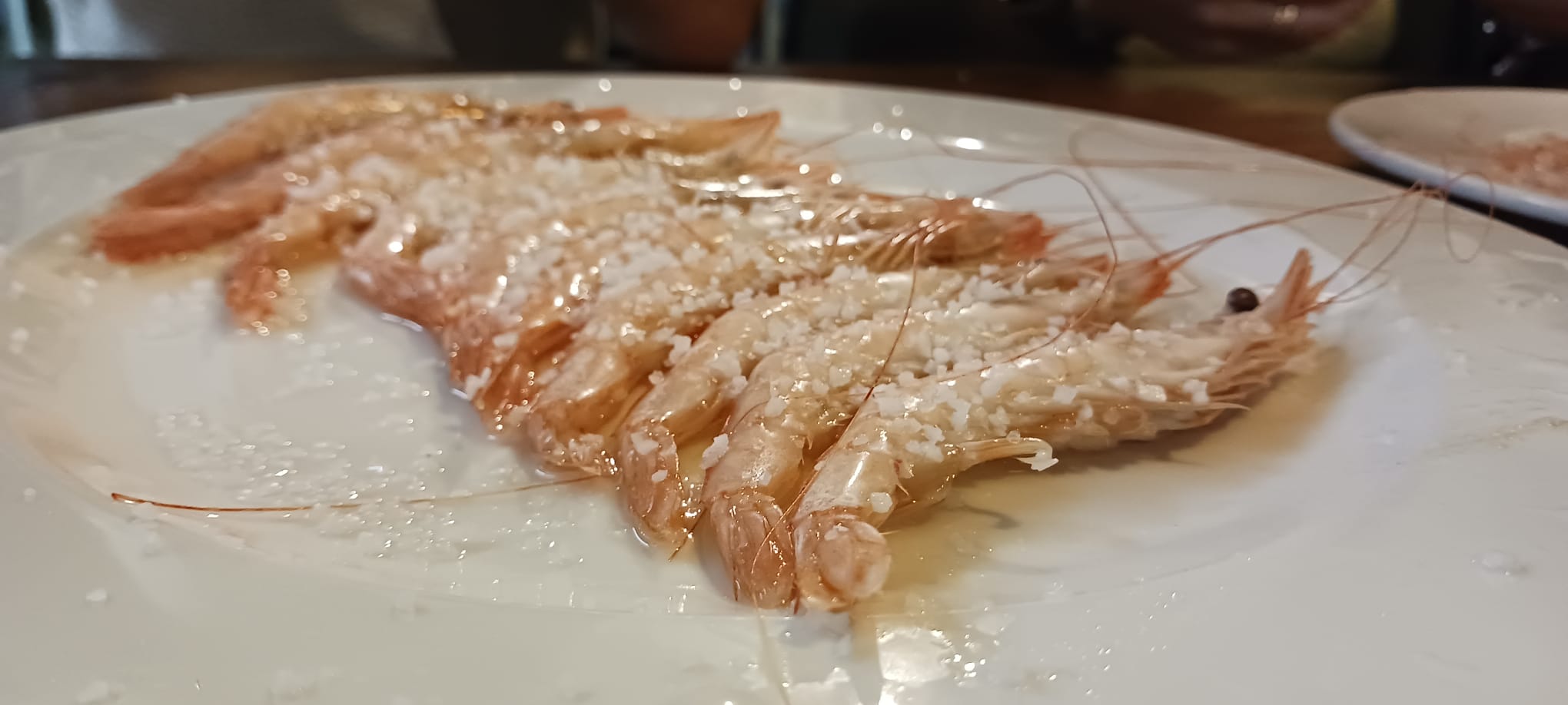 Boiled prawns from Huelva