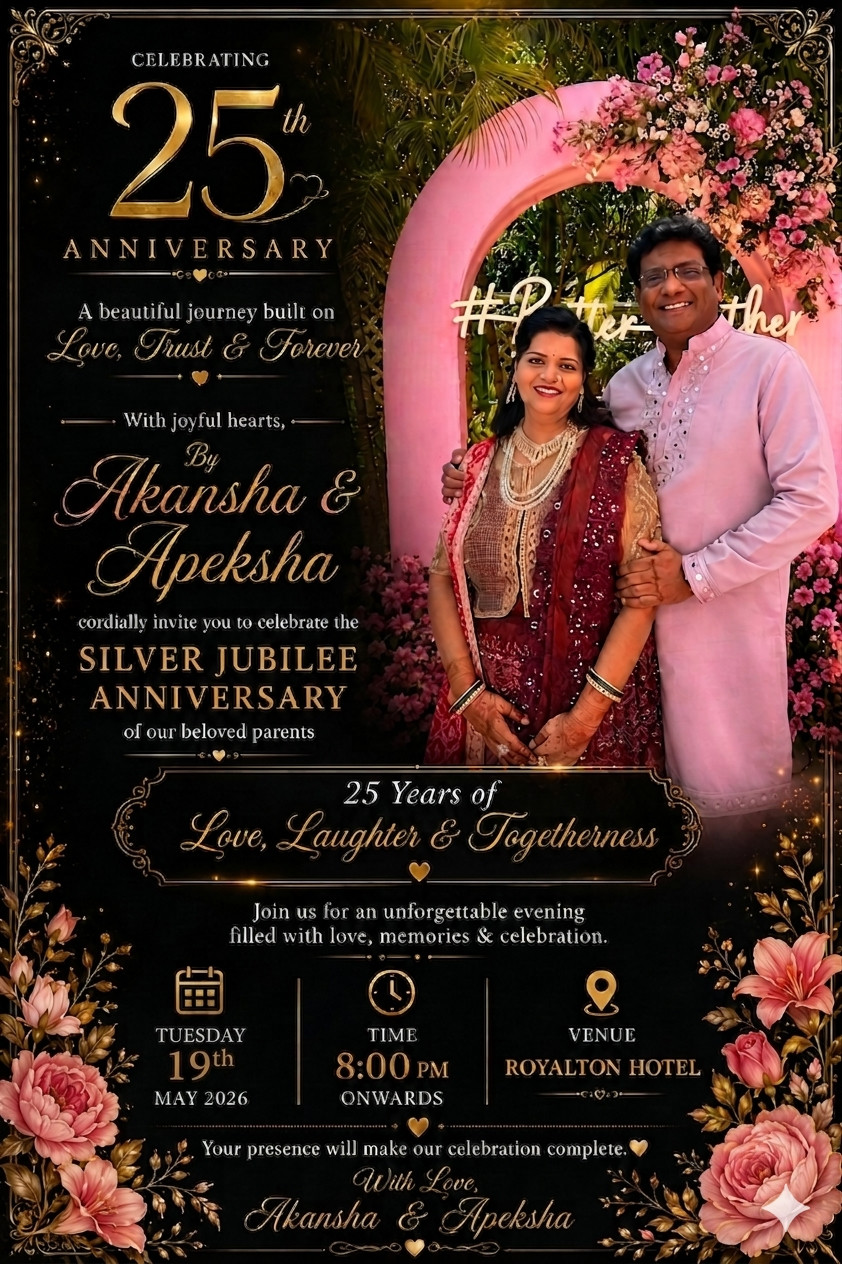 Silver Jubilee · By Akansha & Apeksha