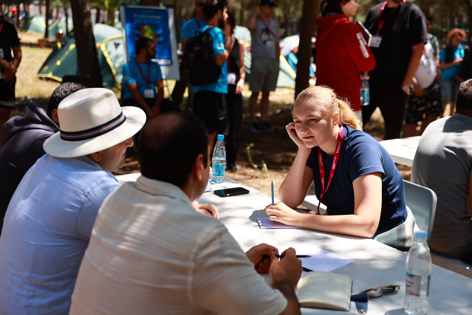 Kate in a one to one working session with a founder