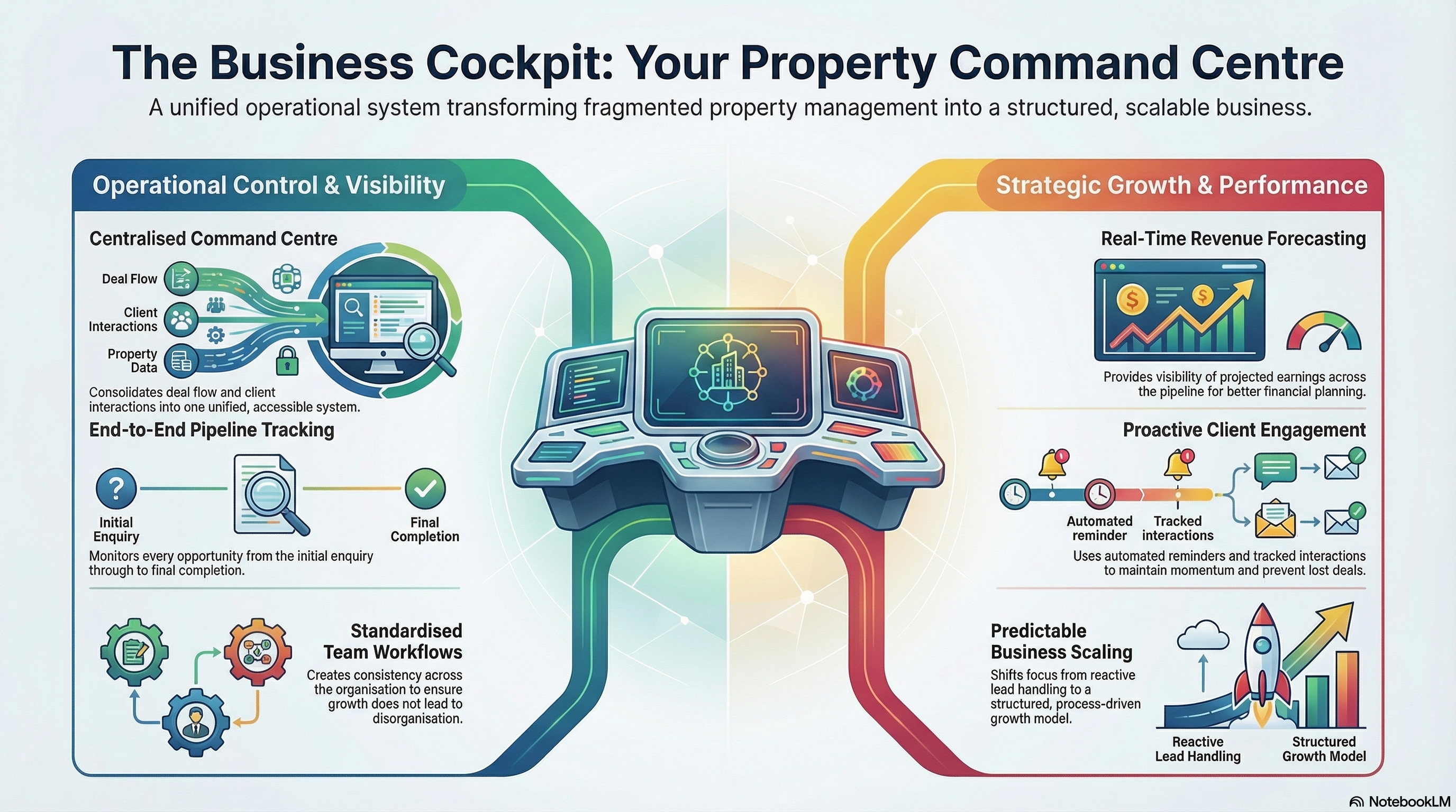 The Business Cockpit: Your Property Command Centre — Operational control, pipeline tracking, revenue forecasting, and standardised team workflows