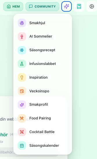 Receptregister & Favoriter