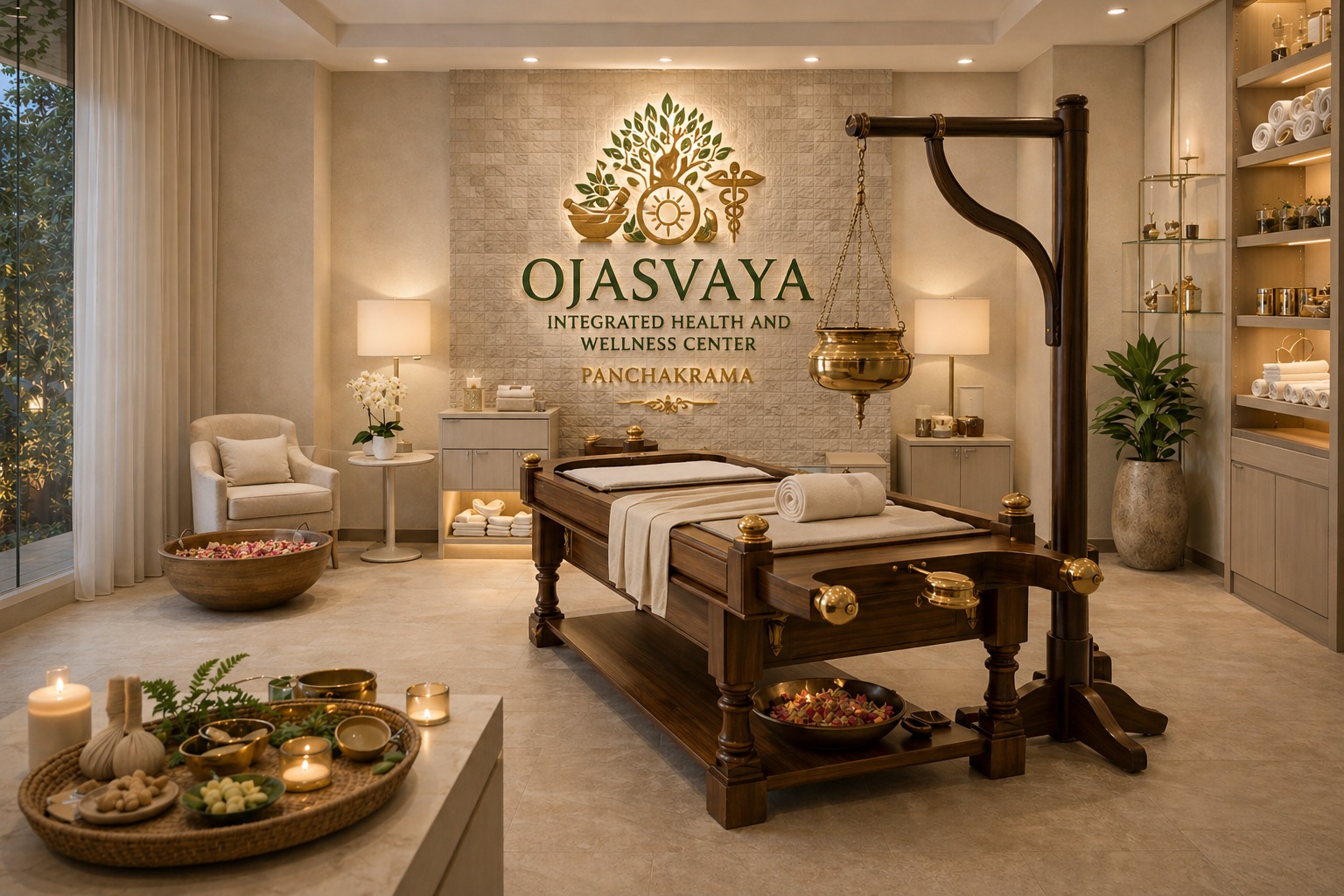 Panchakarma room at Ojasvaya