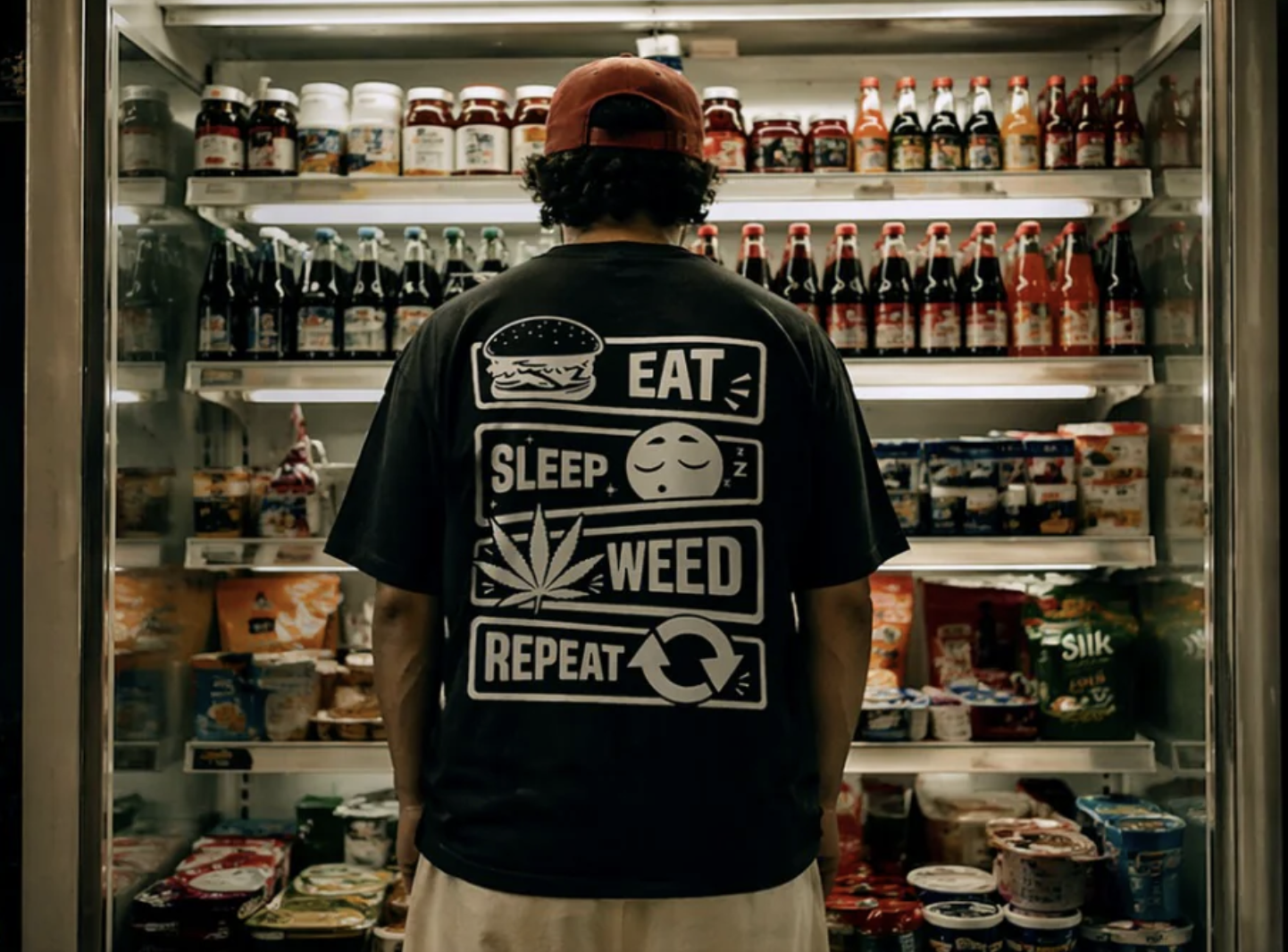 Eat Sleep Weed Repeat oversized tee