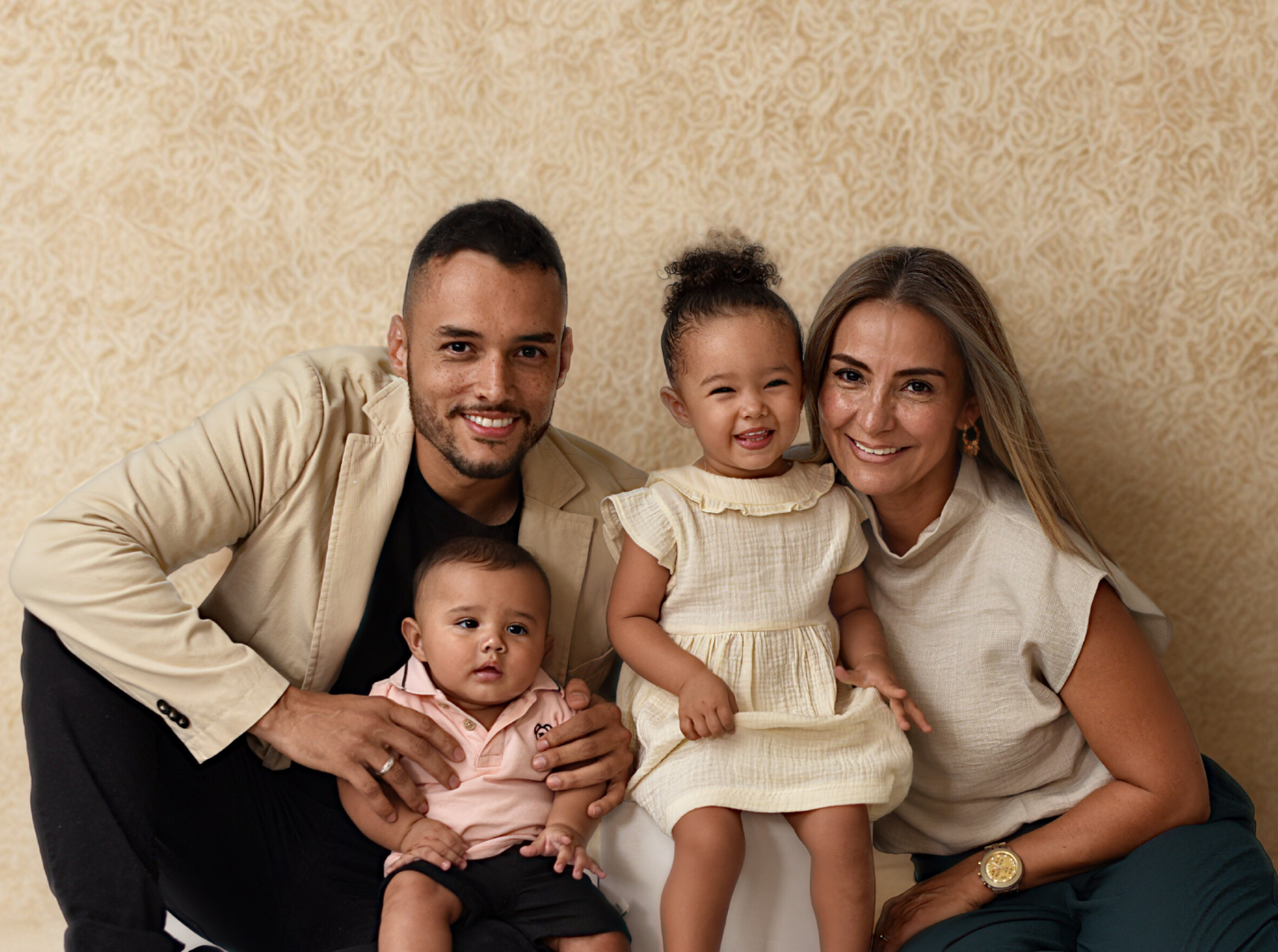David Lopera con su esposa Diana y sus hijos Federico y Samantha