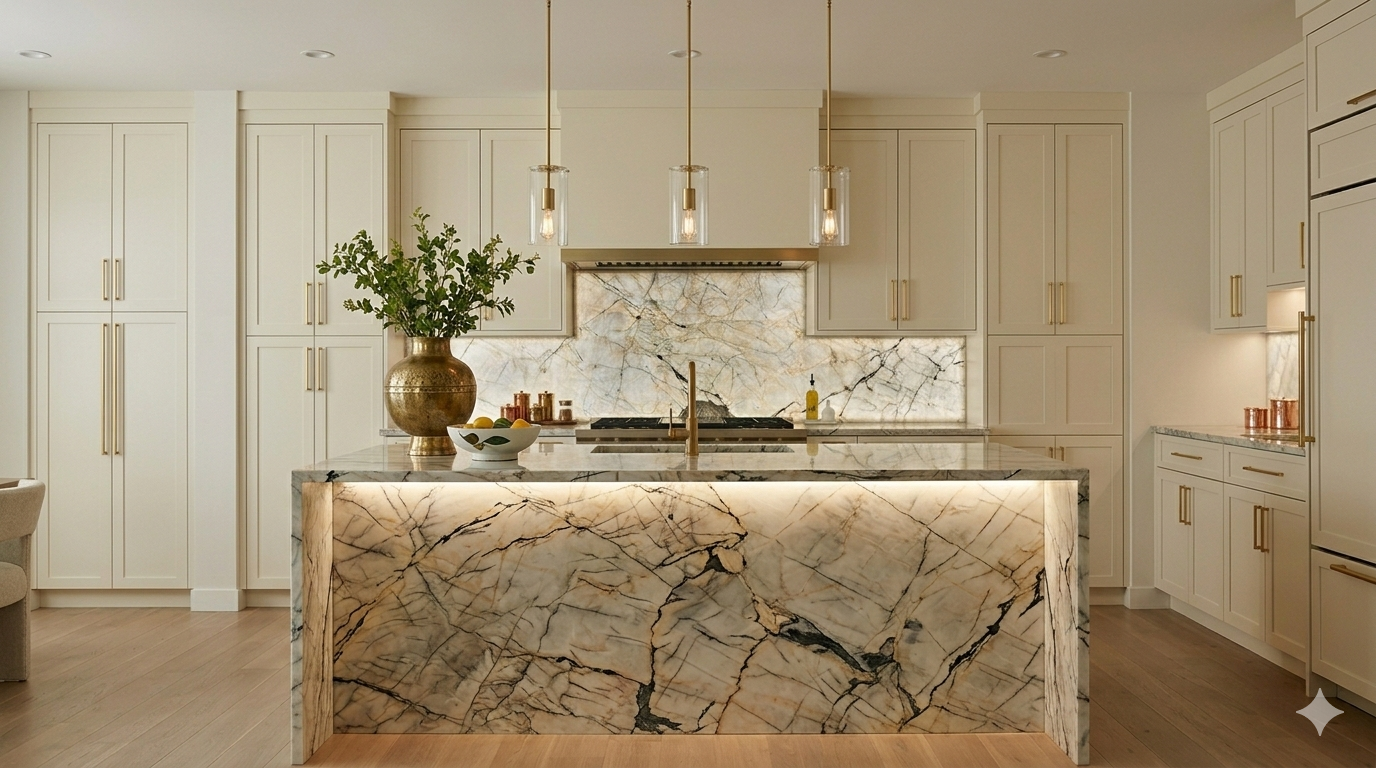 Modern Backlit Kitchen Island