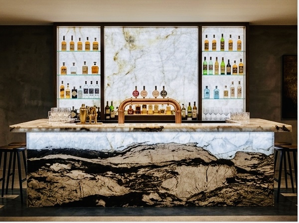 Luxury Backlit Quartzite Bar