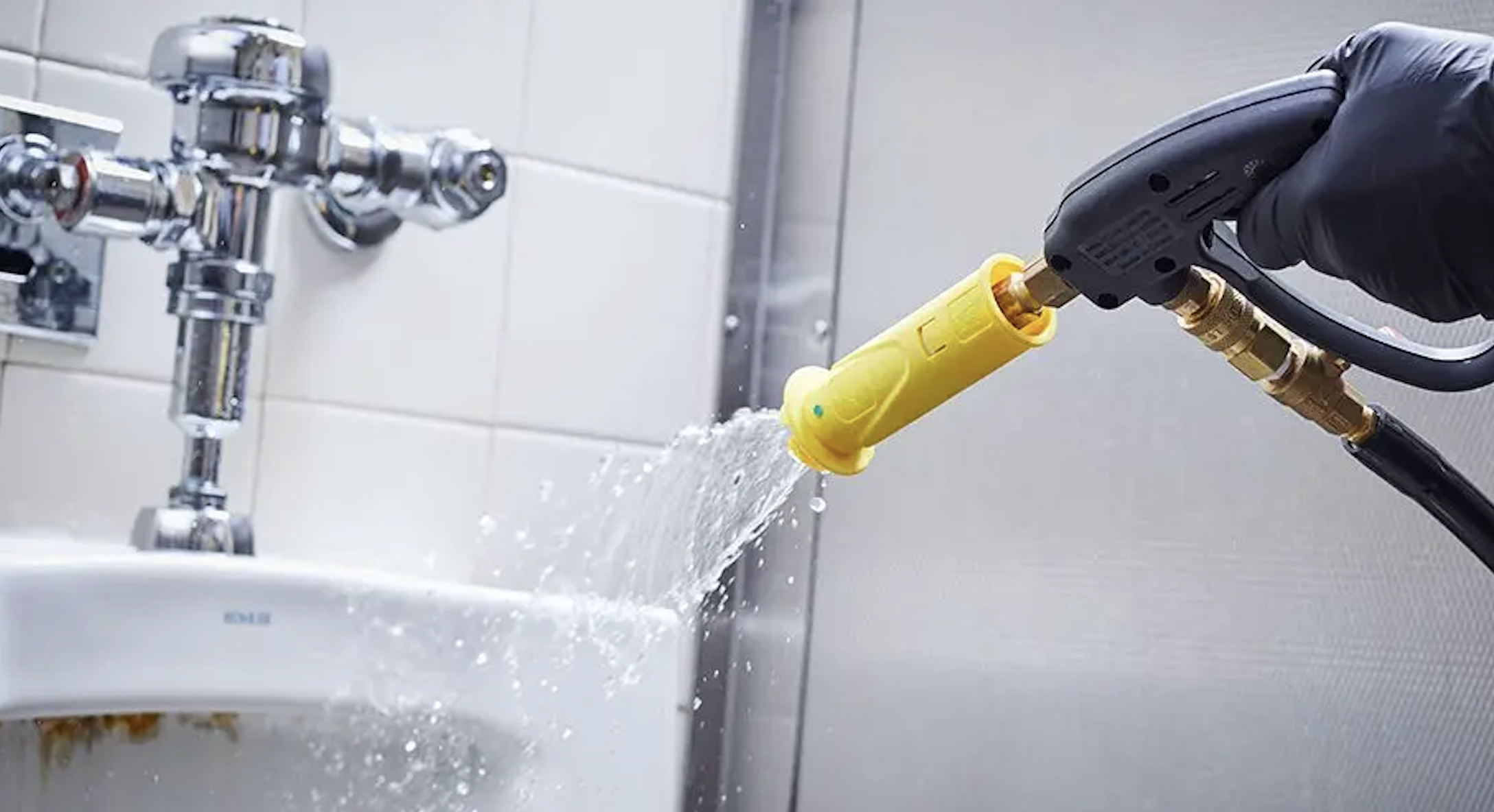 Deep foam cleaning of restroom tile and grout