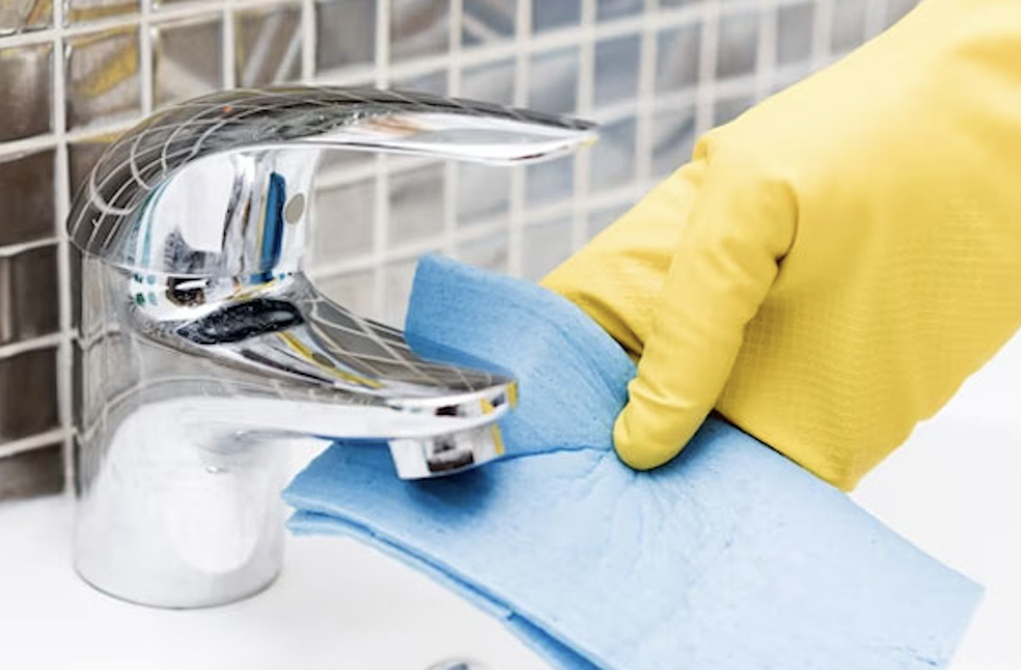 Commercial cleaning crew at work