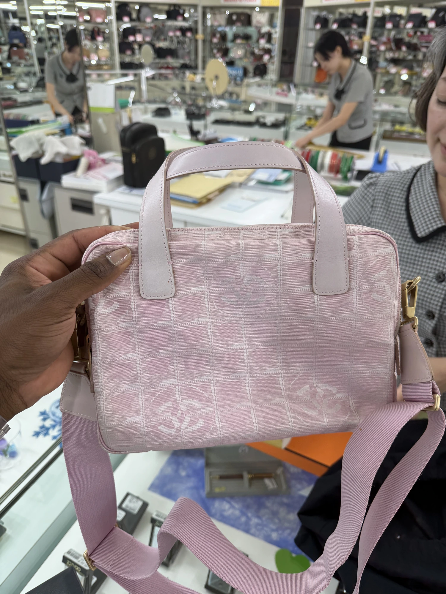 Chanel New Travel Line 2-Way Boston · Rose
