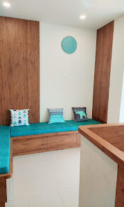 Wooden waiting lounge