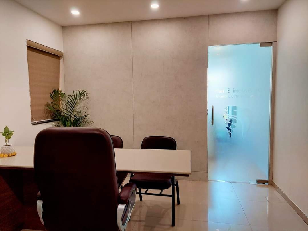 Private consultation room with glass door