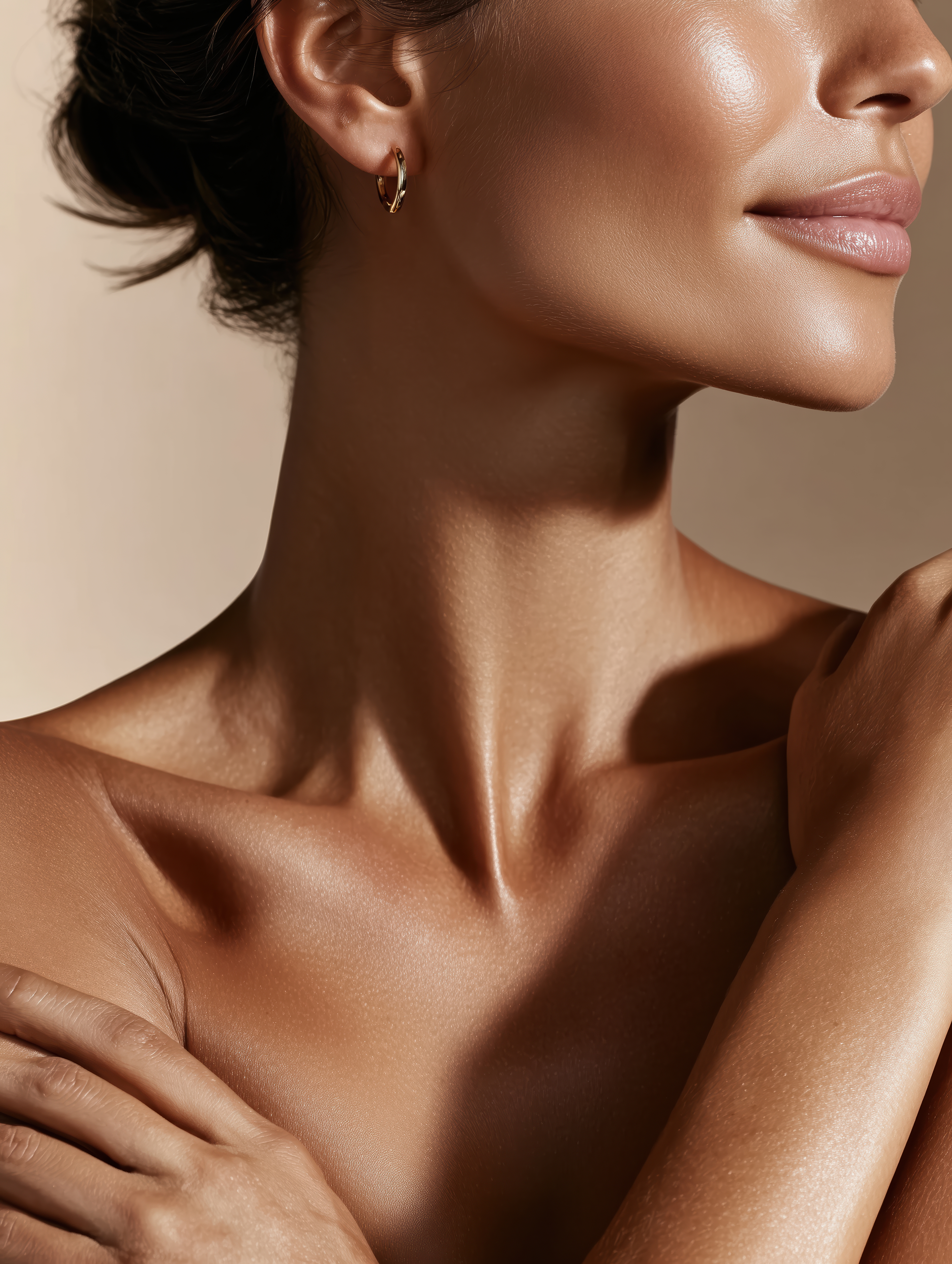 Glowing skin with warm sunlight