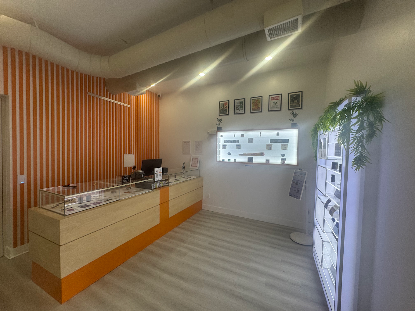 District Wellness Center dispensary interior — sales counter and product displays