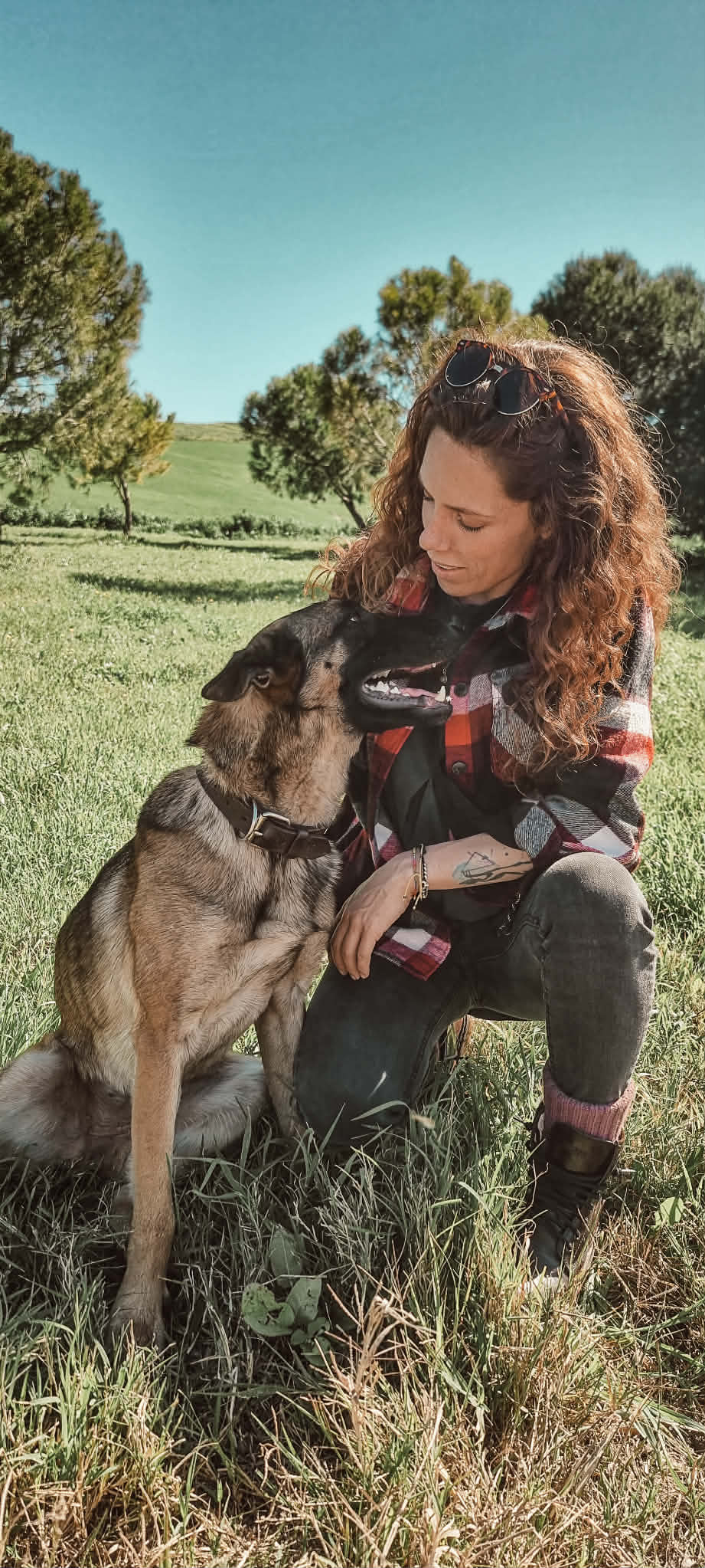 Maaike with her dogs in Andalusia