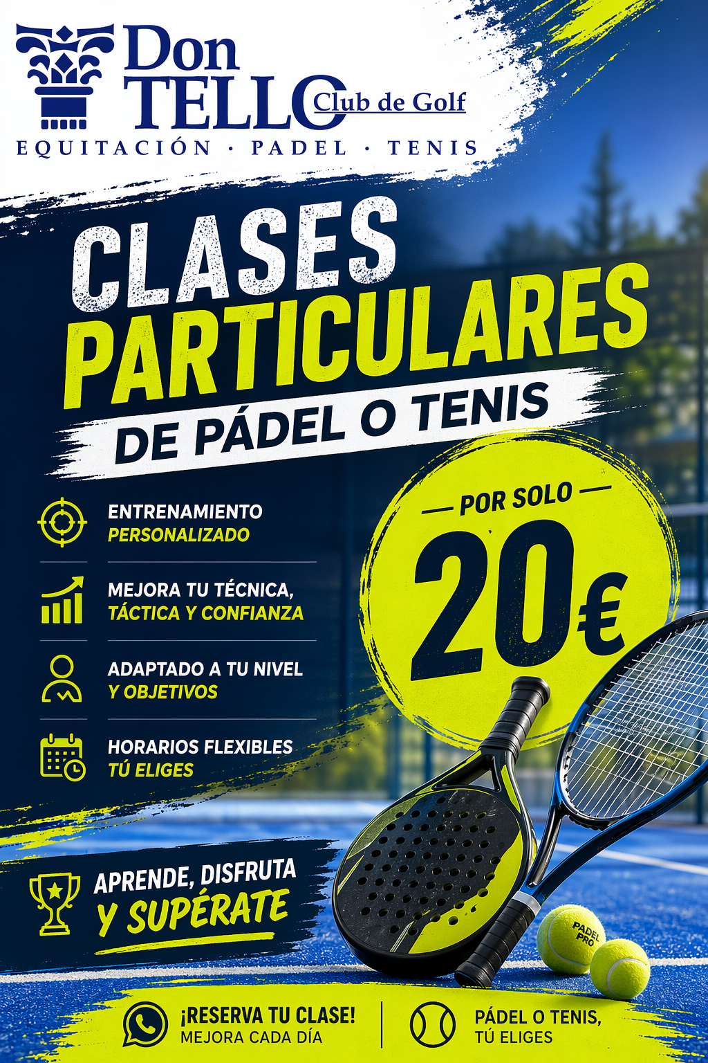 Clases Particulares de Pádel o Tenis