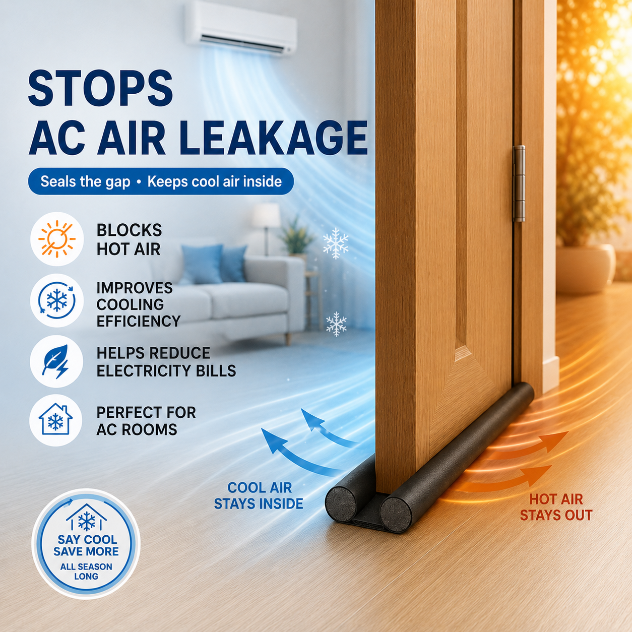 SealGuard AC Door Draft Stopper