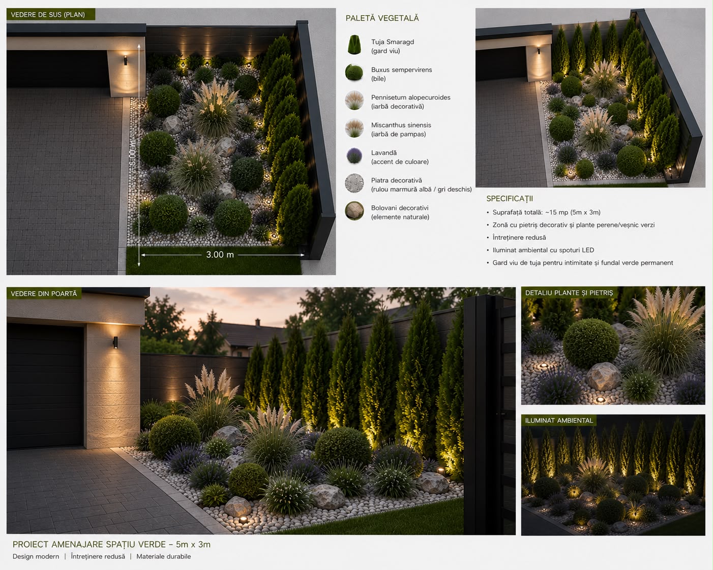 Amenajare spațiu verde — 5m x 3m