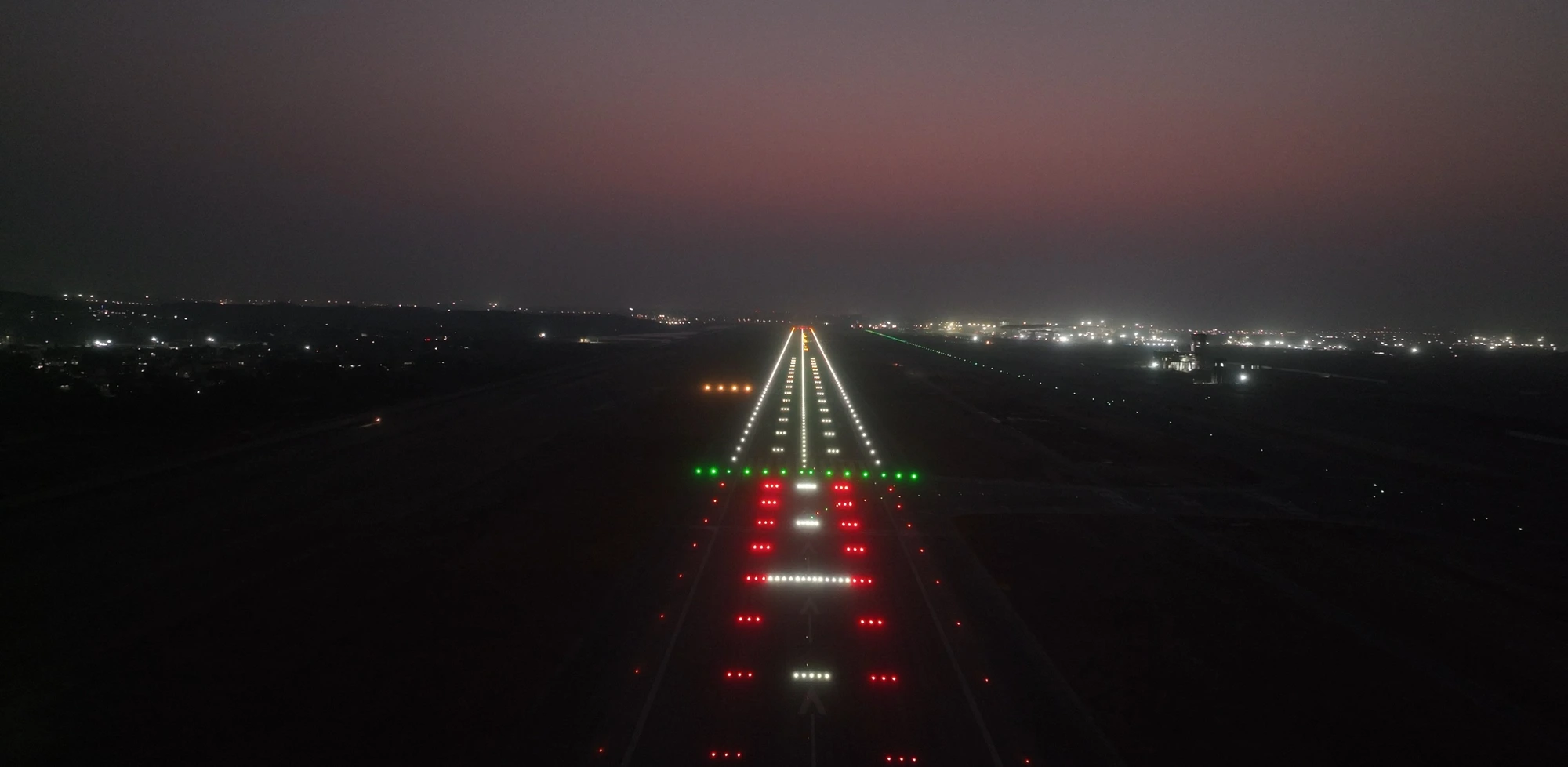 Runway Lighting at Dusk