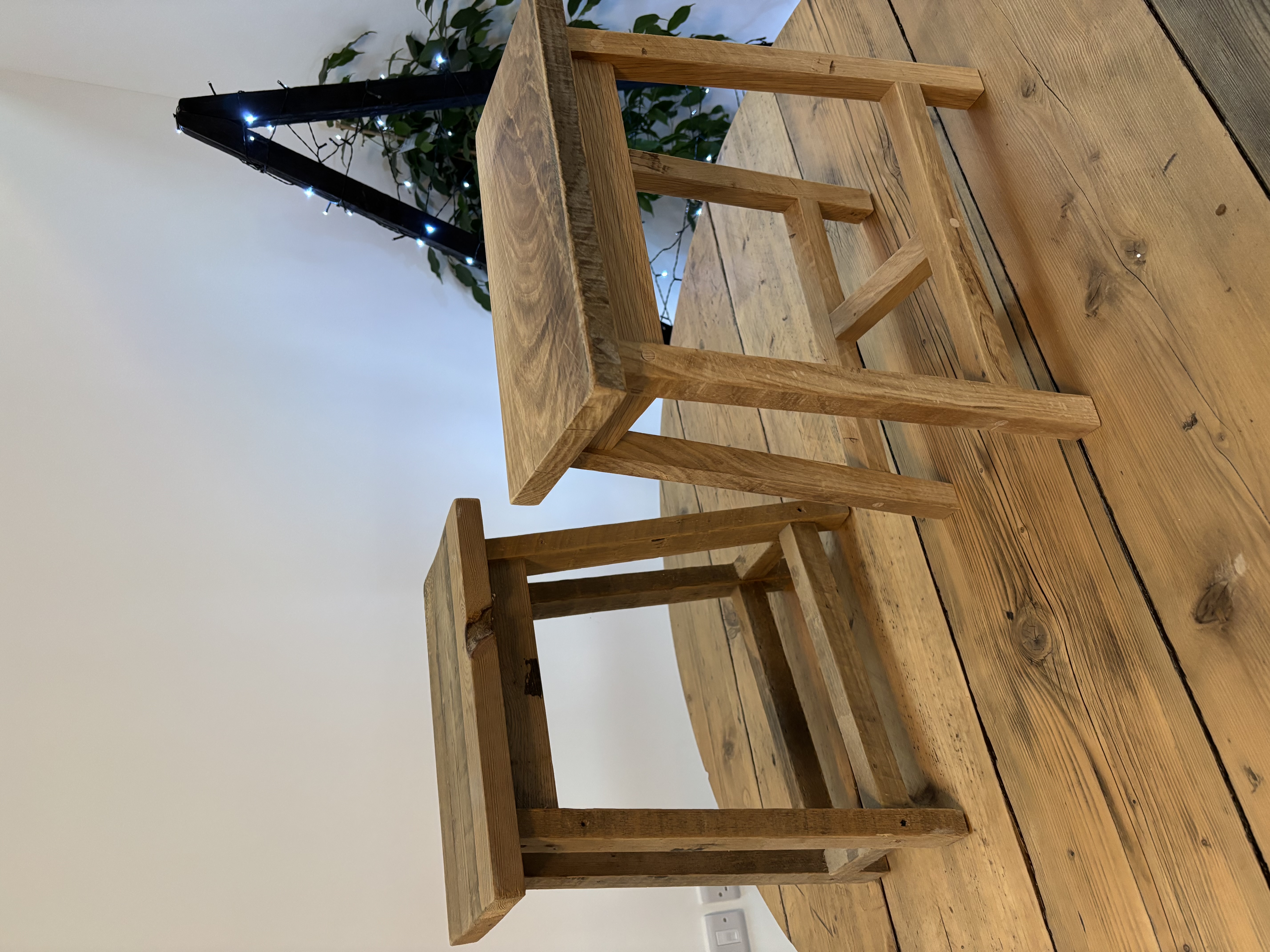 Handcrafted wooden stools
