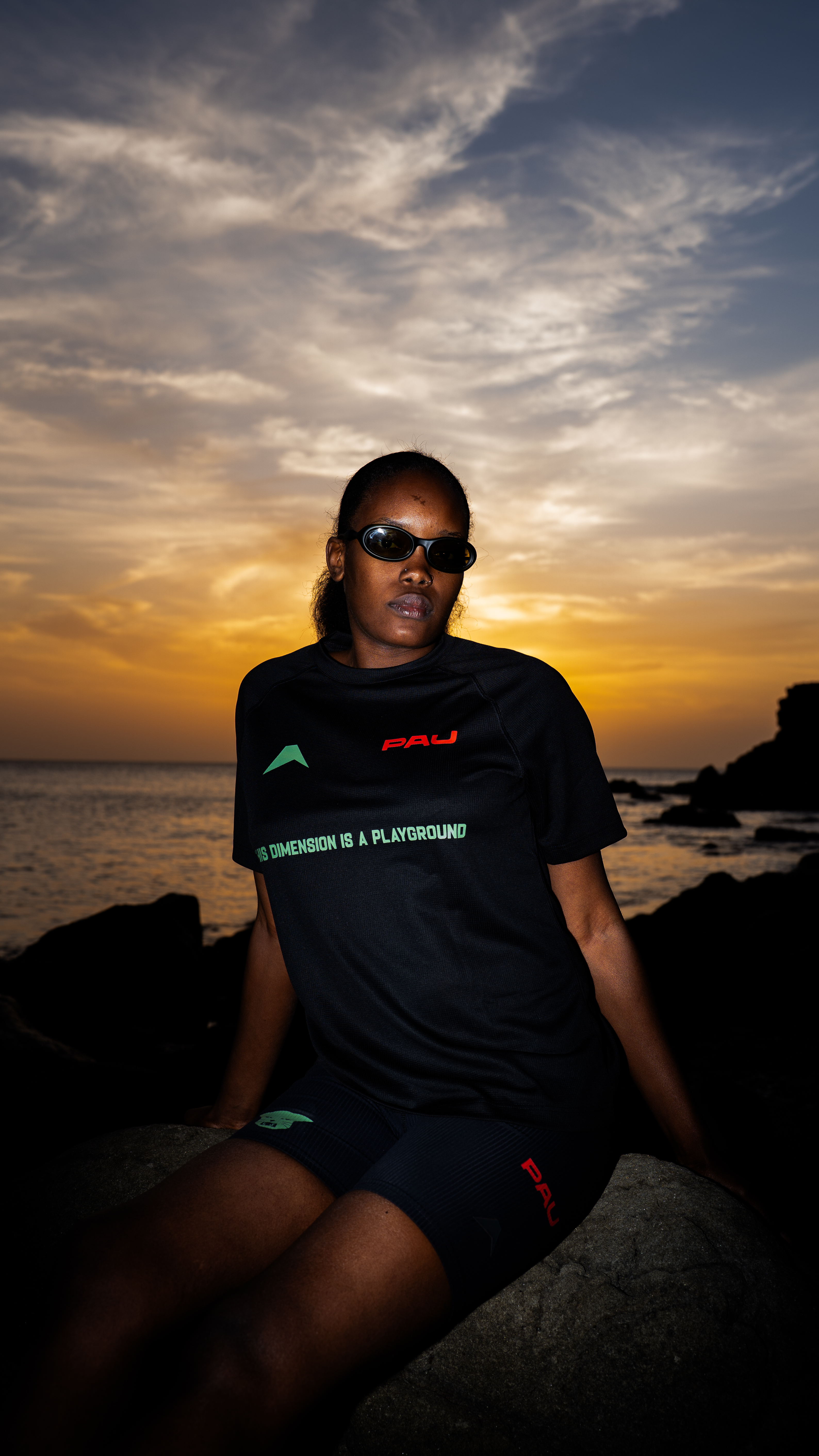 Fatima wearing PAU x SANE ACTIVE