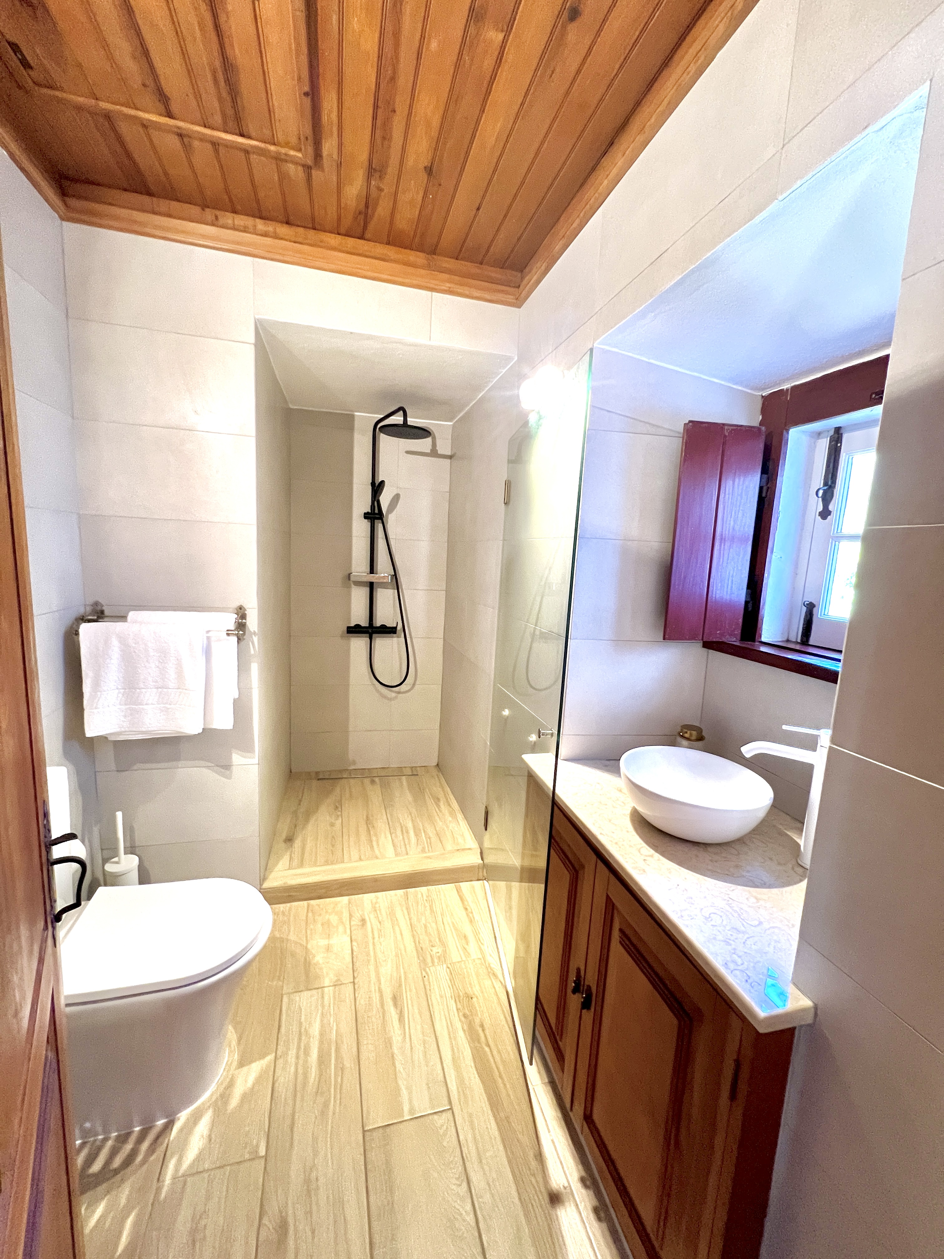 Pine Tree House bathroom with walk-in shower