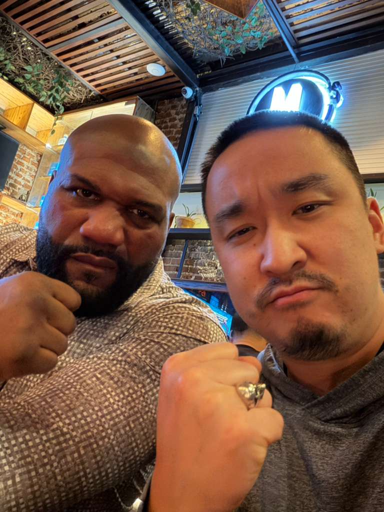 Dr. Simon Oh with a colleague after a course