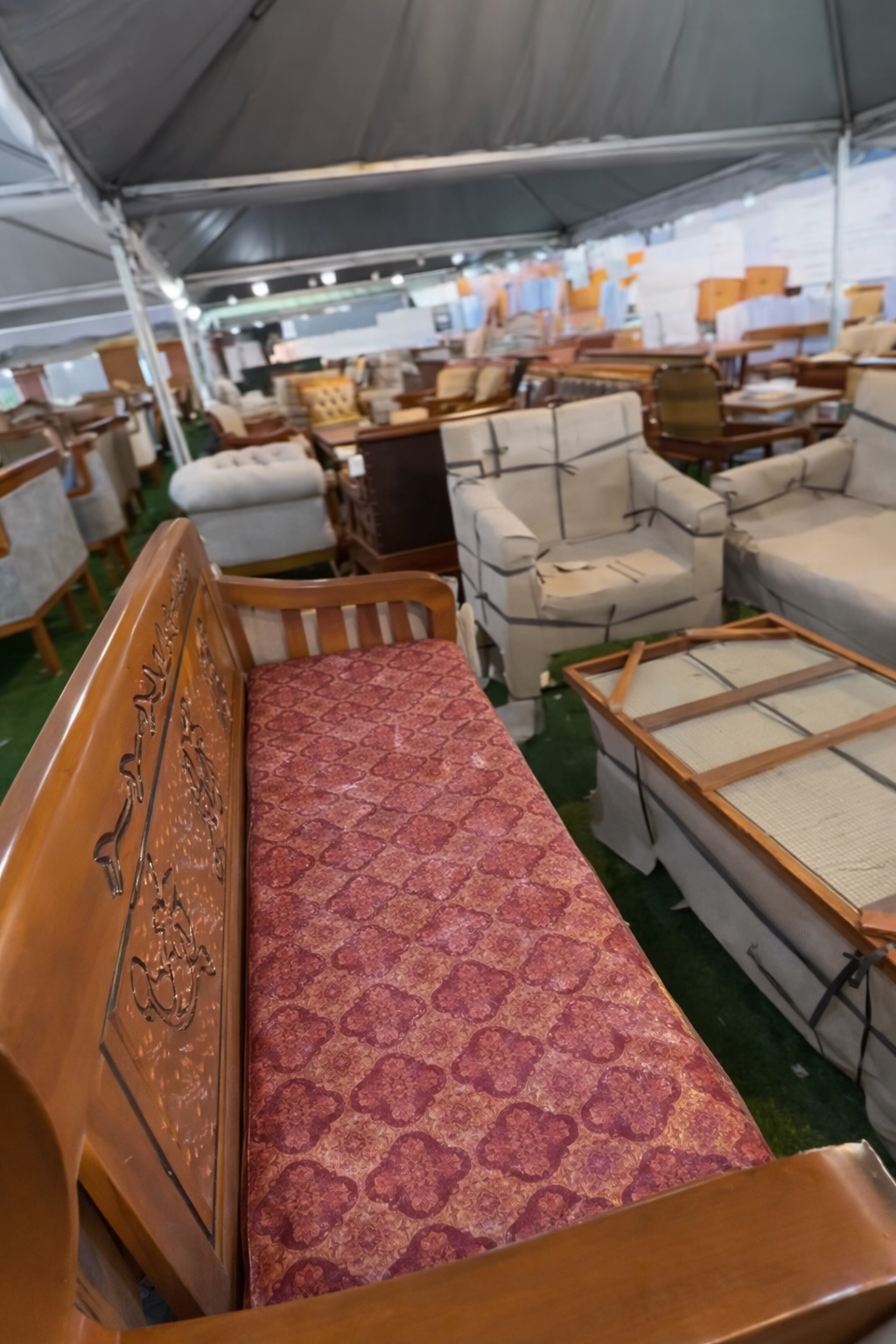 SET SOFA JATI UKIRAN BUNGA 3+2+1+1 - FREE KUSYEN BARU