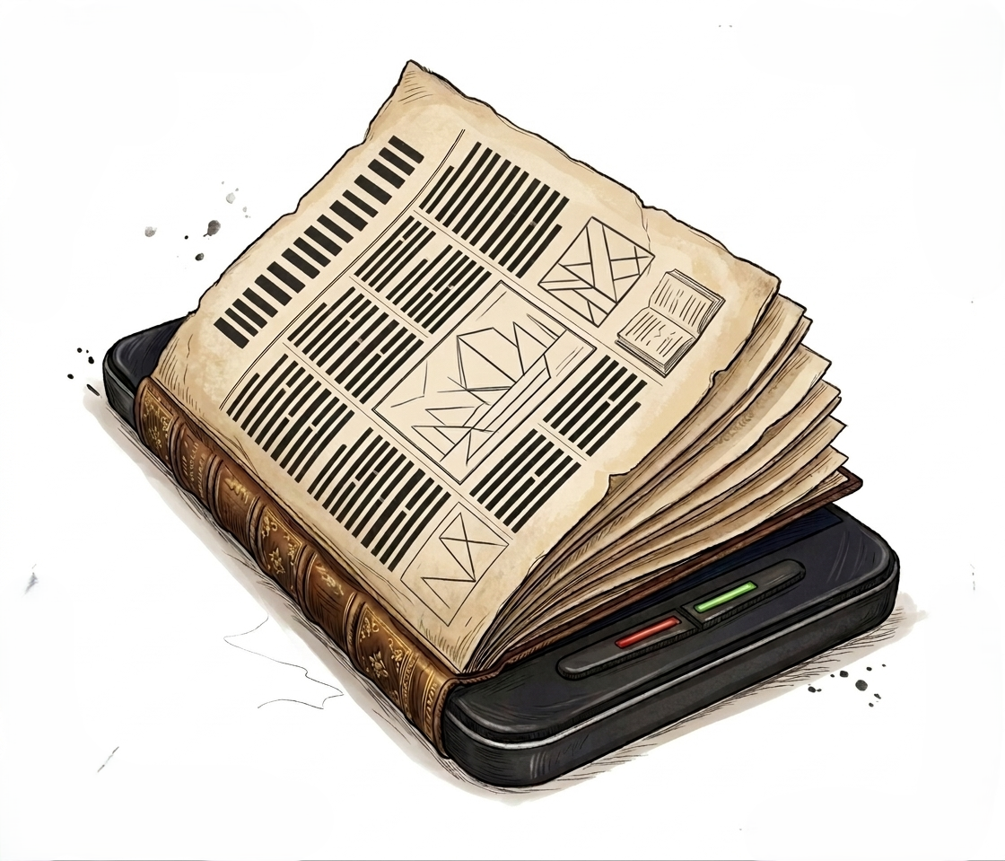 Ancient book and modern device