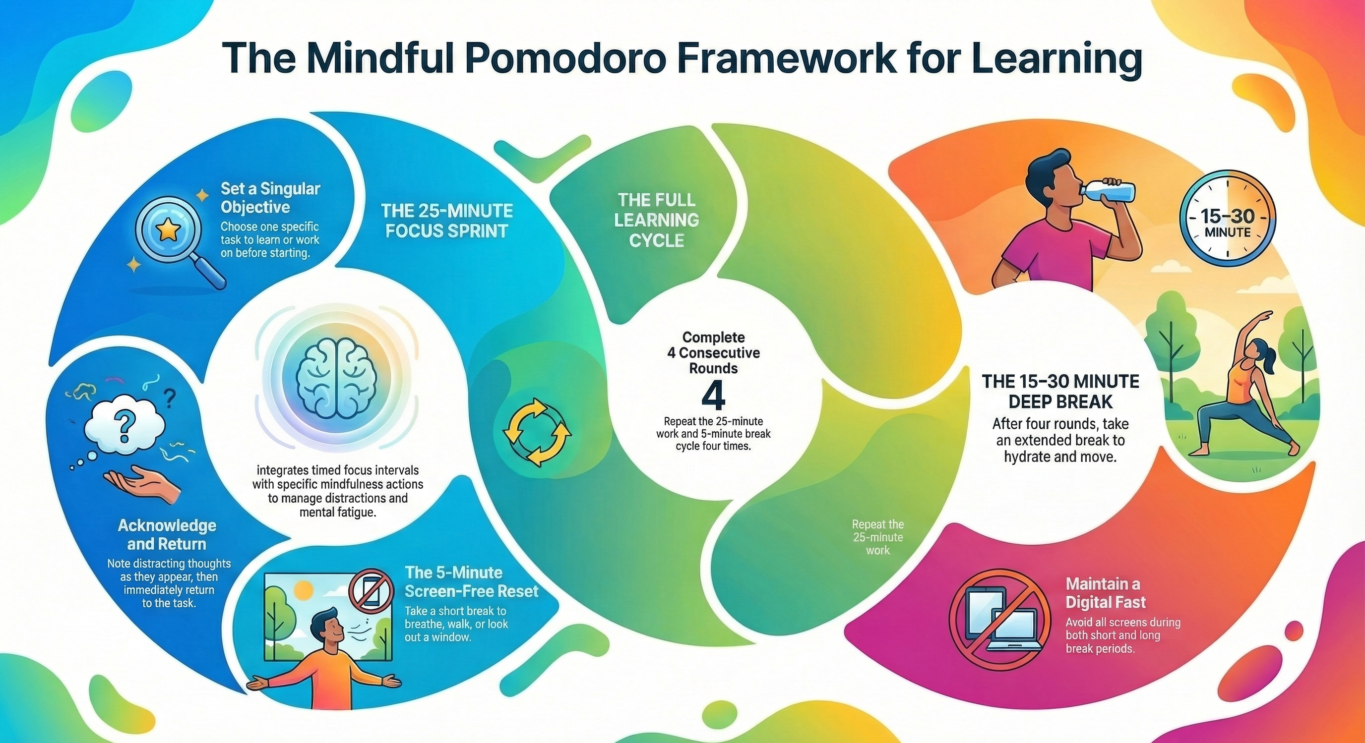 Mindful Pomodoro Technique - Infographic