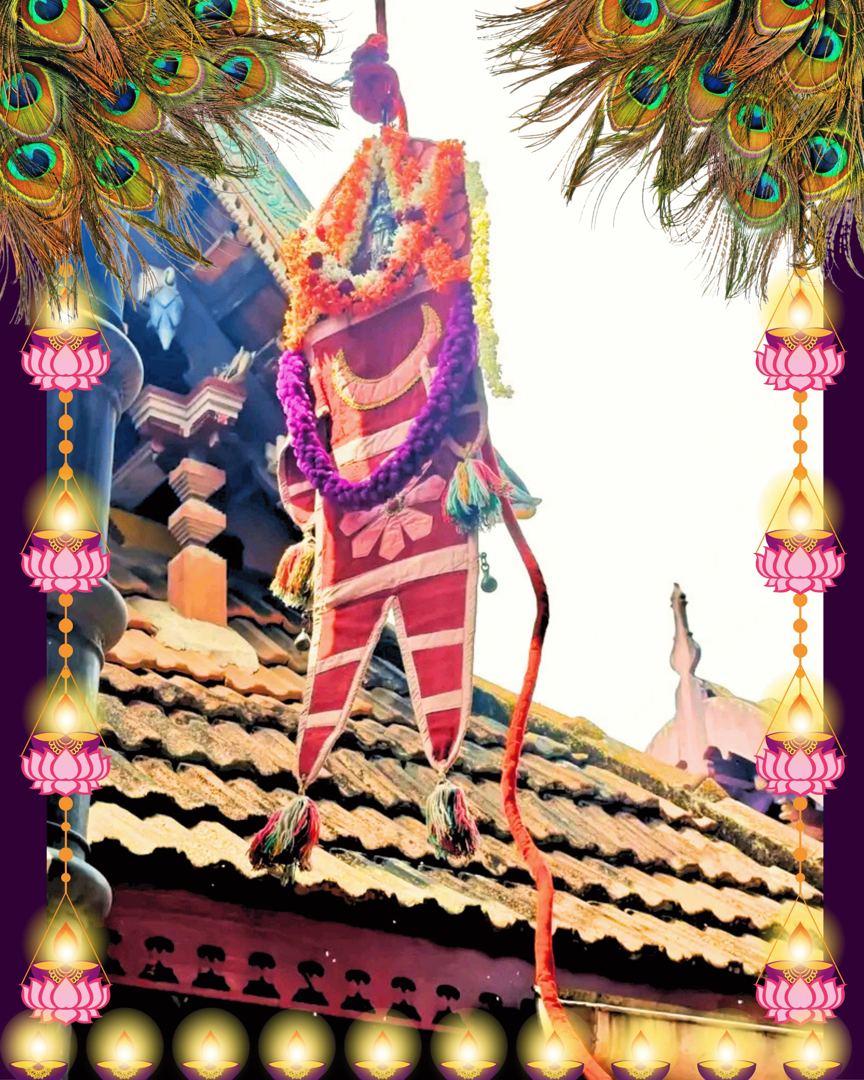 Temple Dhwaja flag during Mahotsavam