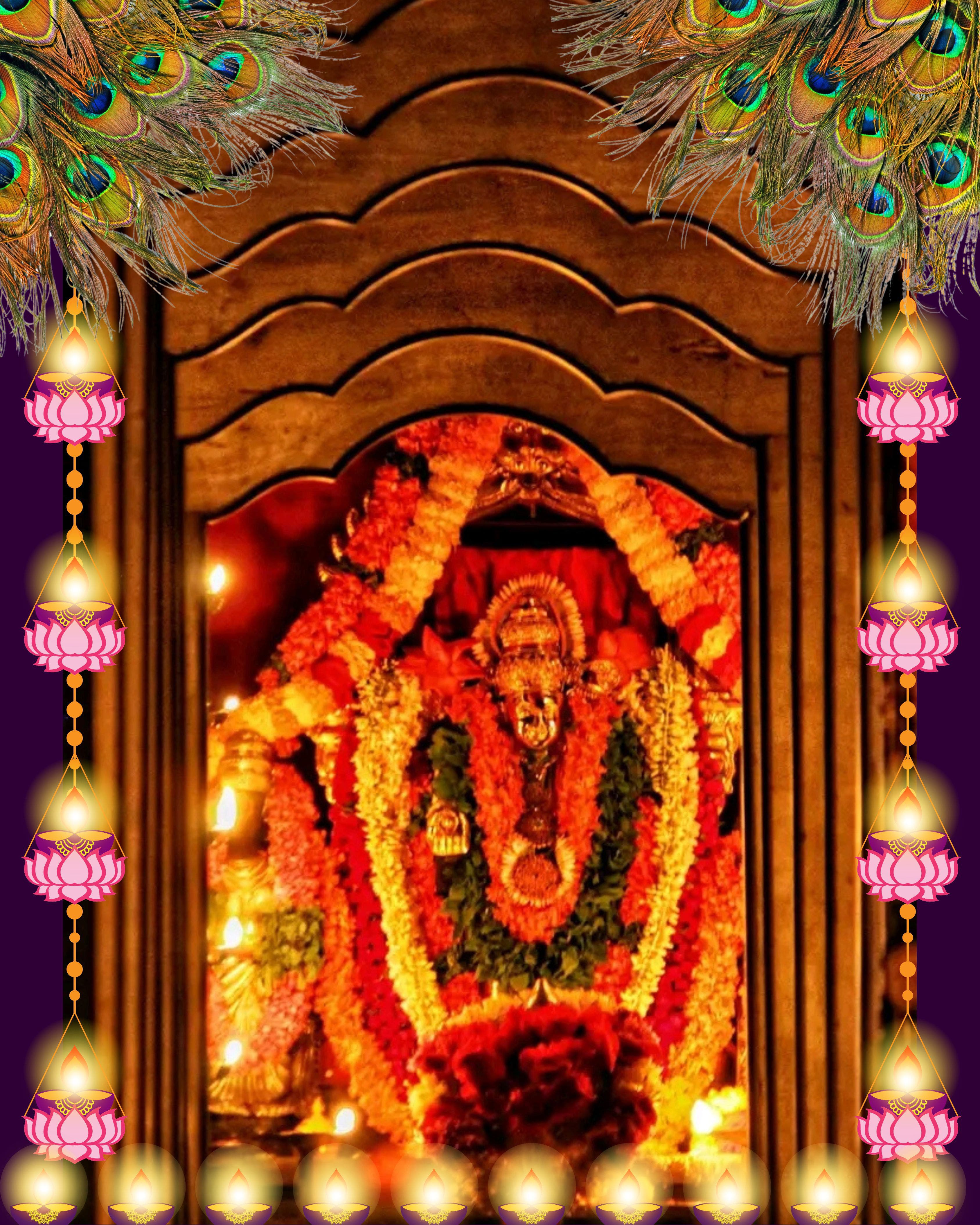Deity with floral decorations