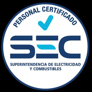 Sello oficial SEC — Personal certificado por la Superintendencia de Electricidad y Combustibles