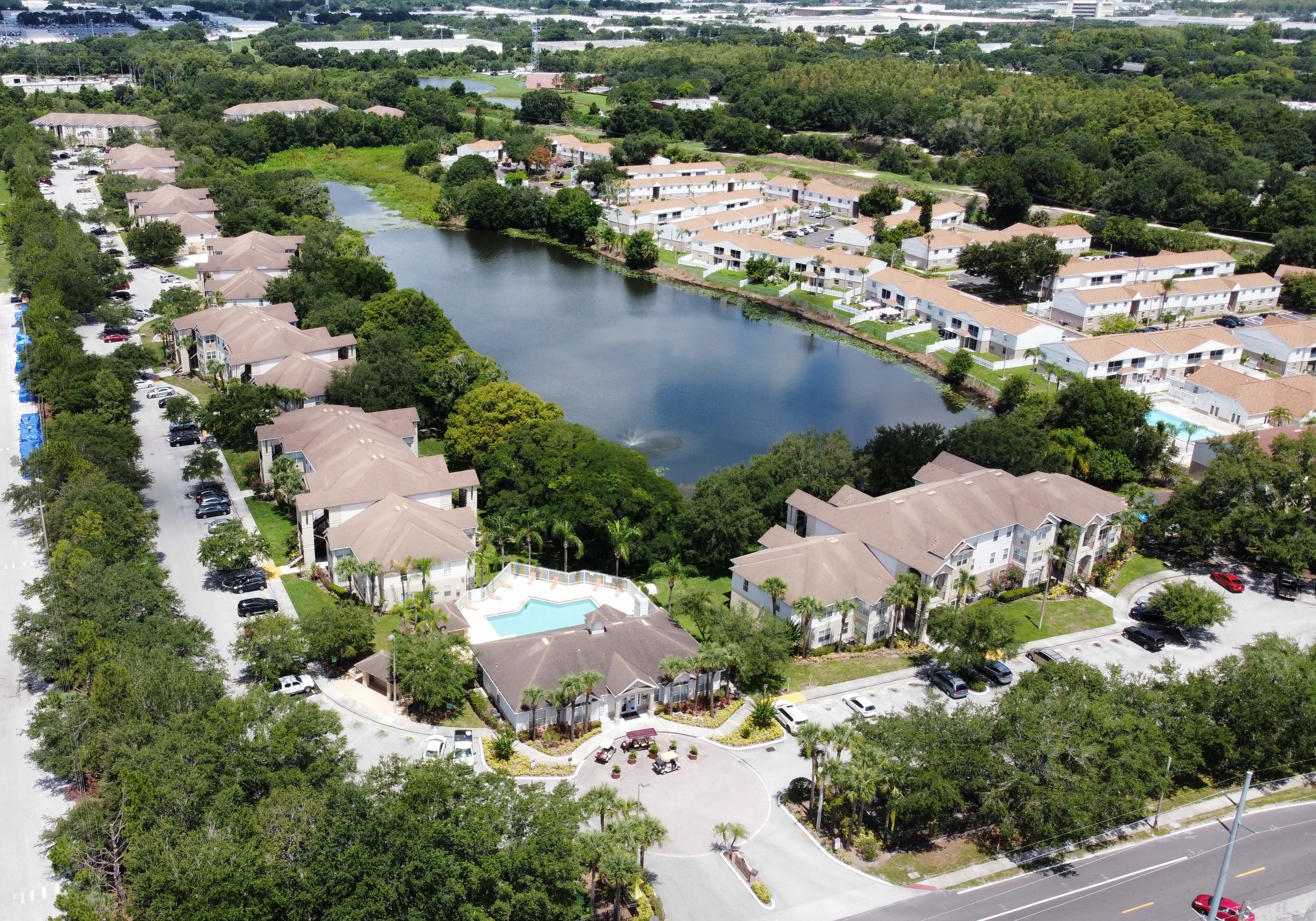 Commercial property aerial view