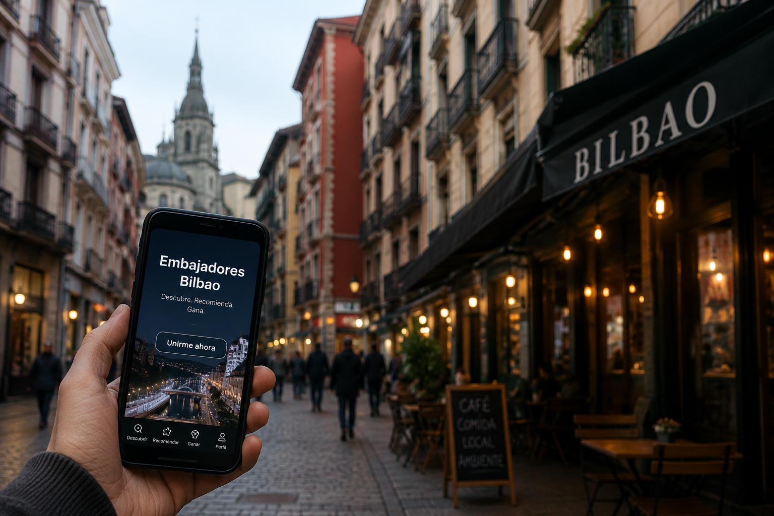 App Embajadores Bilbao en el Casco Viejo de Bilbao
