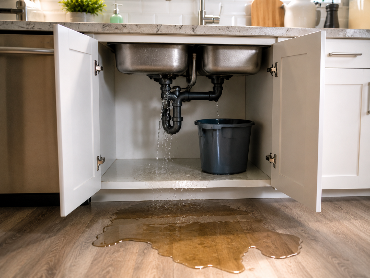 Kitchen sink leak
