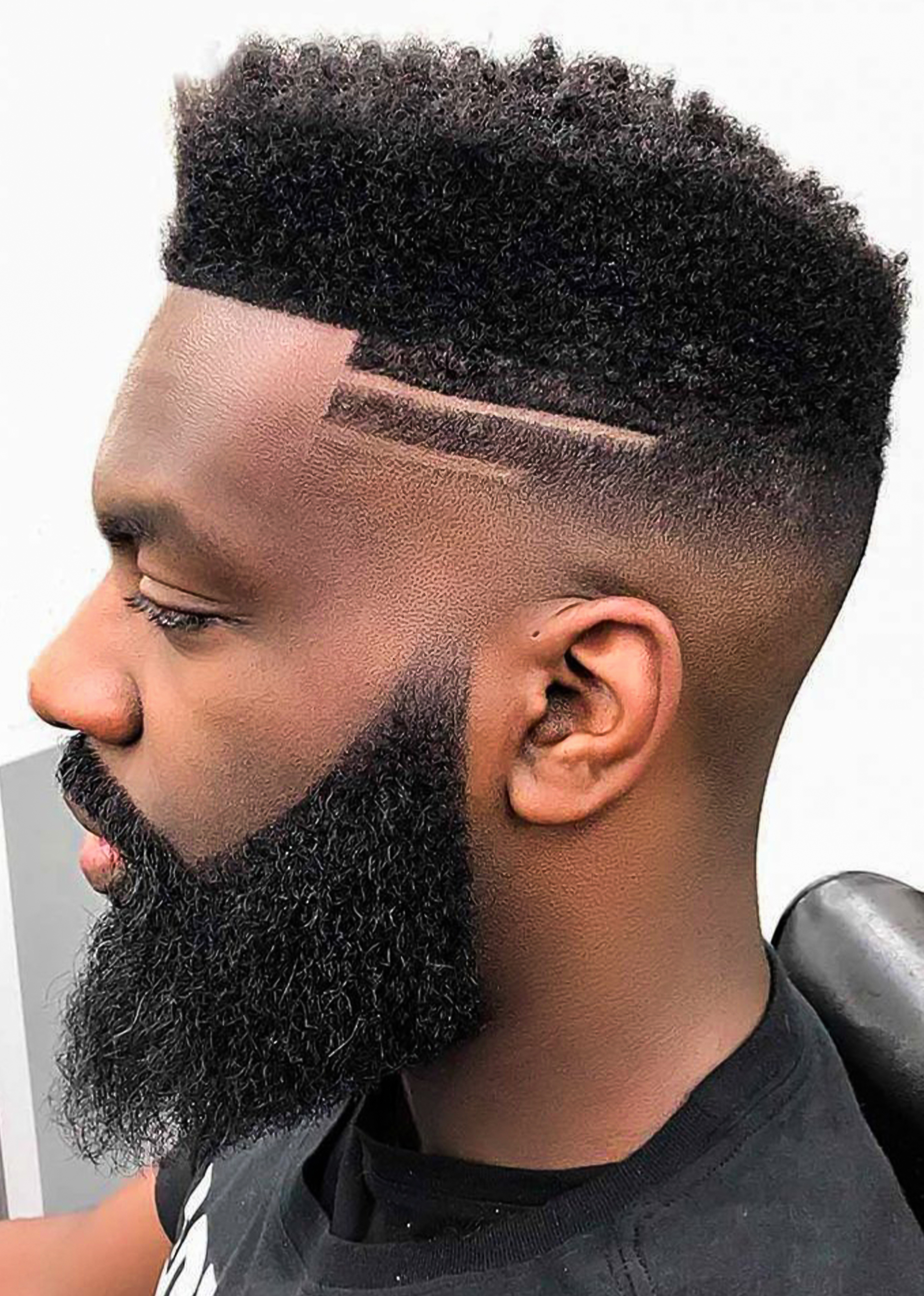 High top fade with design