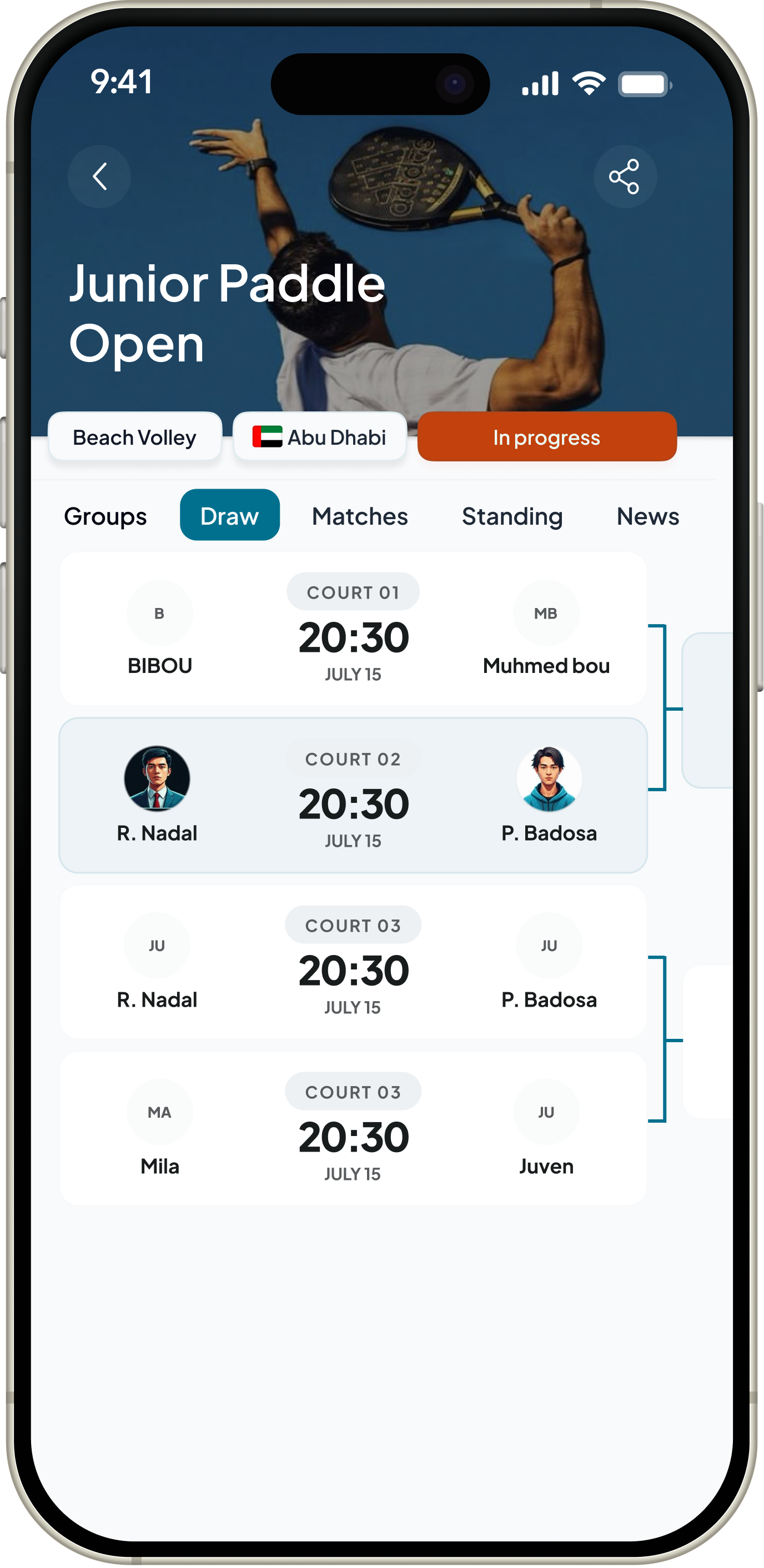 Match schedule