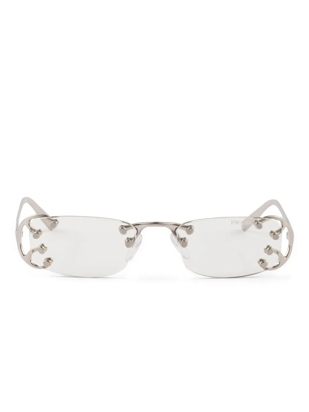 Prada Runway Embellished Rimless Sunglasses