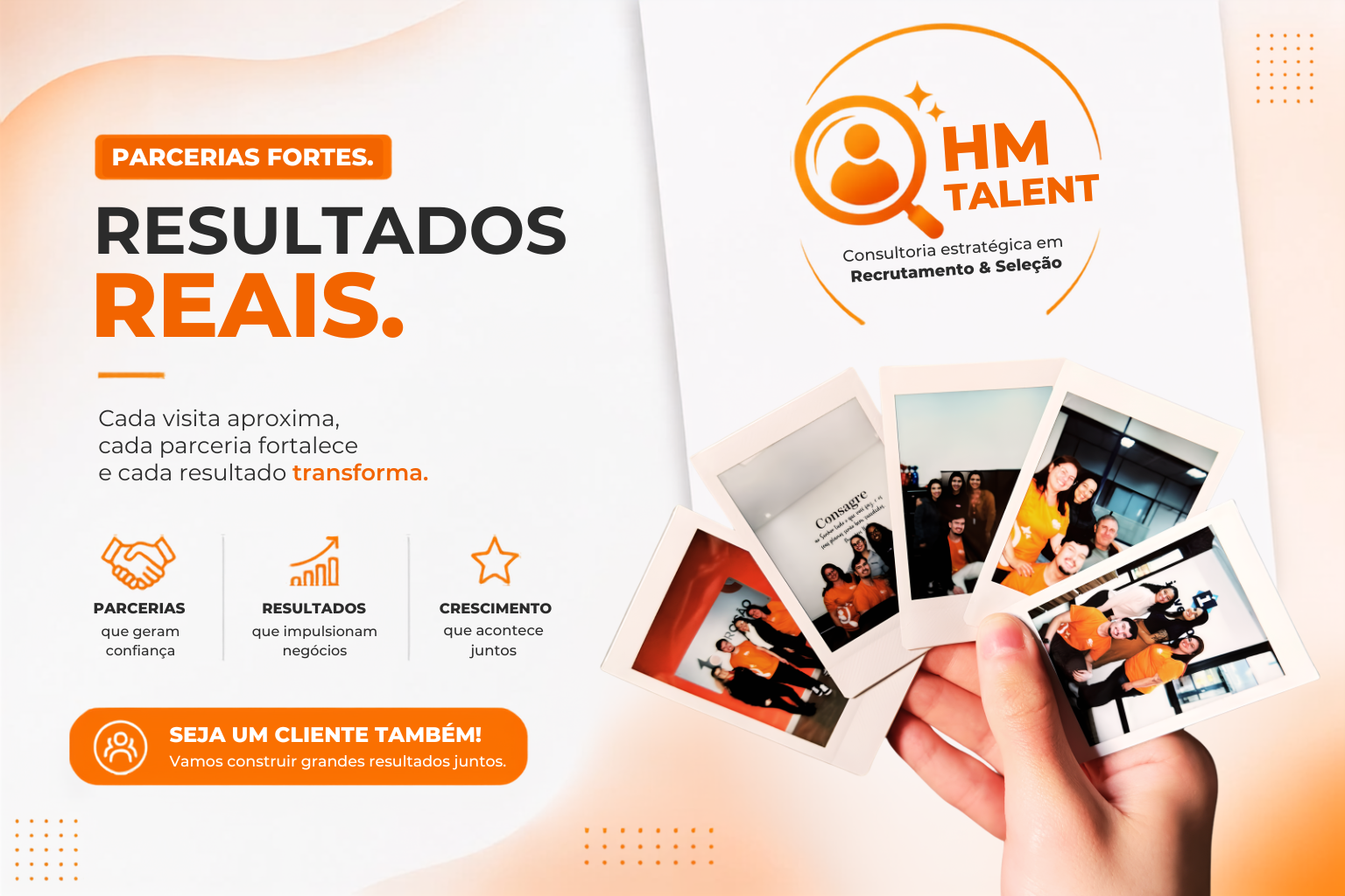 Resultados Reais — Parcerias fortes que transformam. HM Talent.