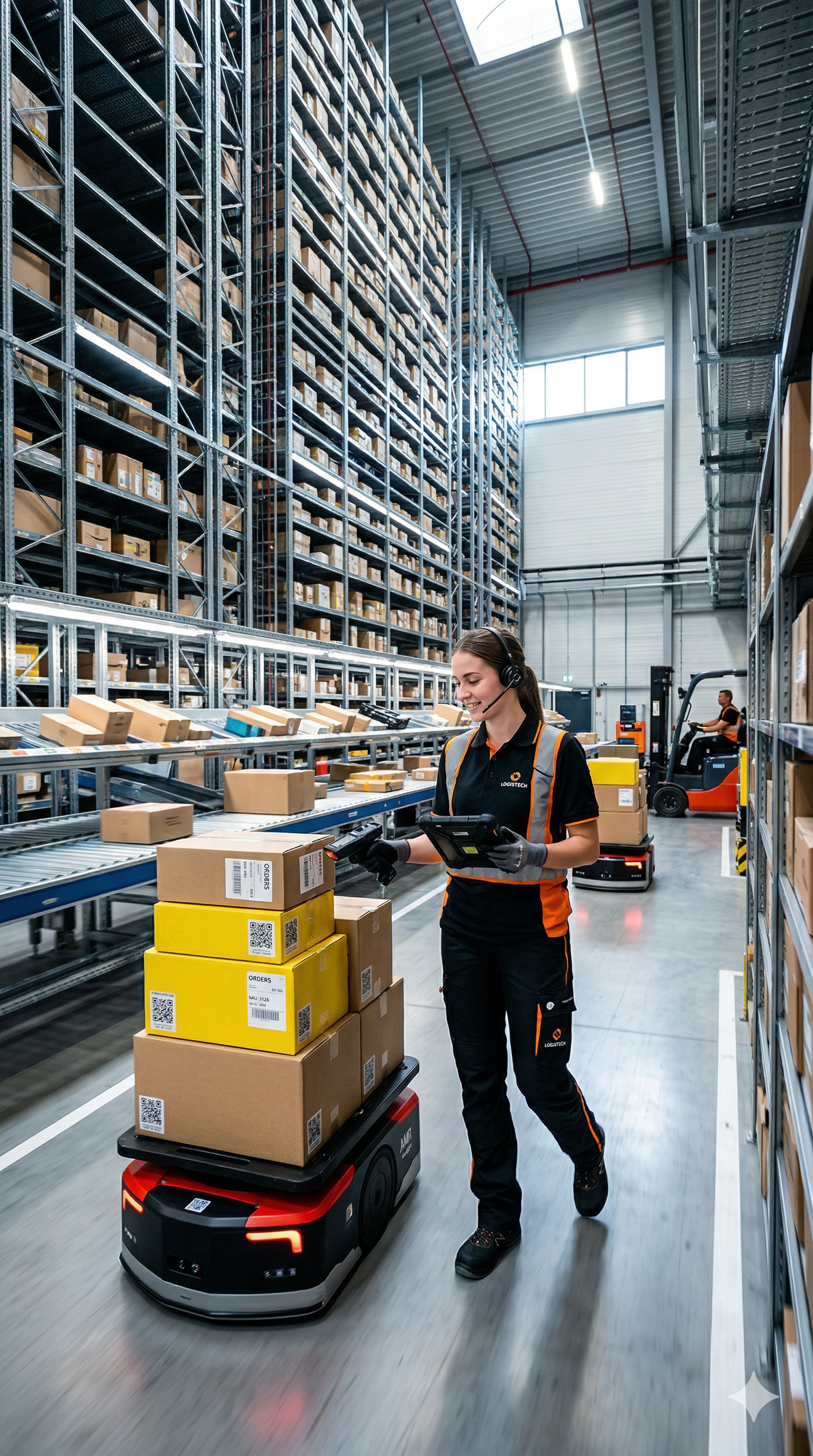 Warehouse with pallets and storage racks - operational environment
