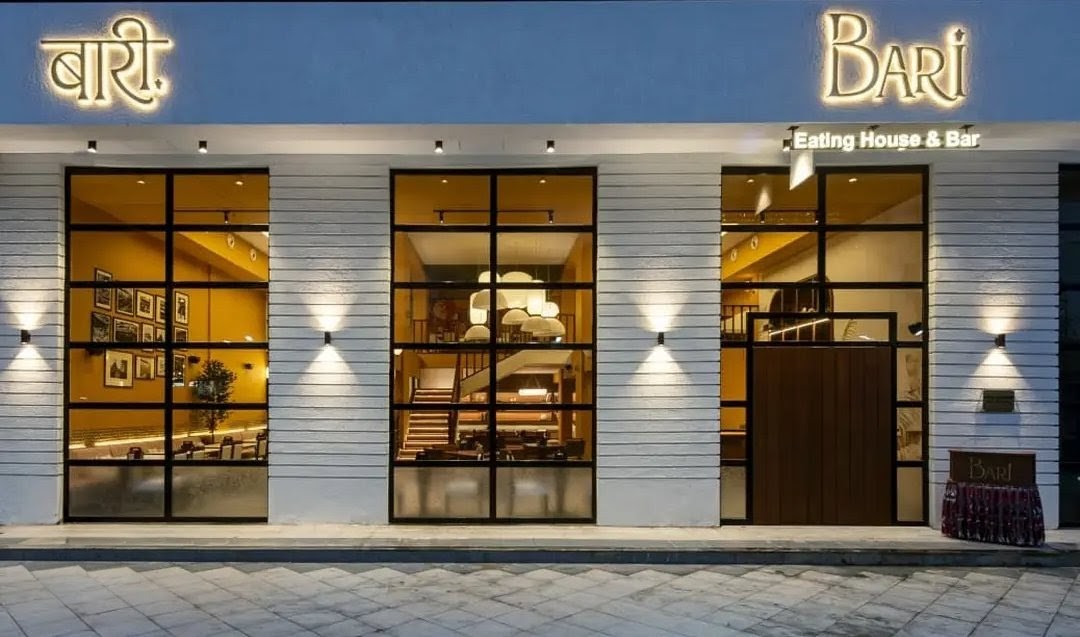 Bari Eating House & Bar facade at dusk