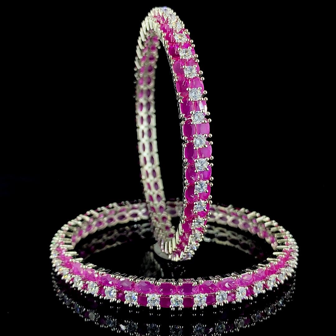 Beautiful Diamond and Ruby Bangles - DBS-BG001