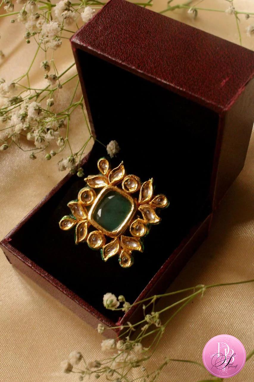 Emerald Kundan Ring - DBS-RG007