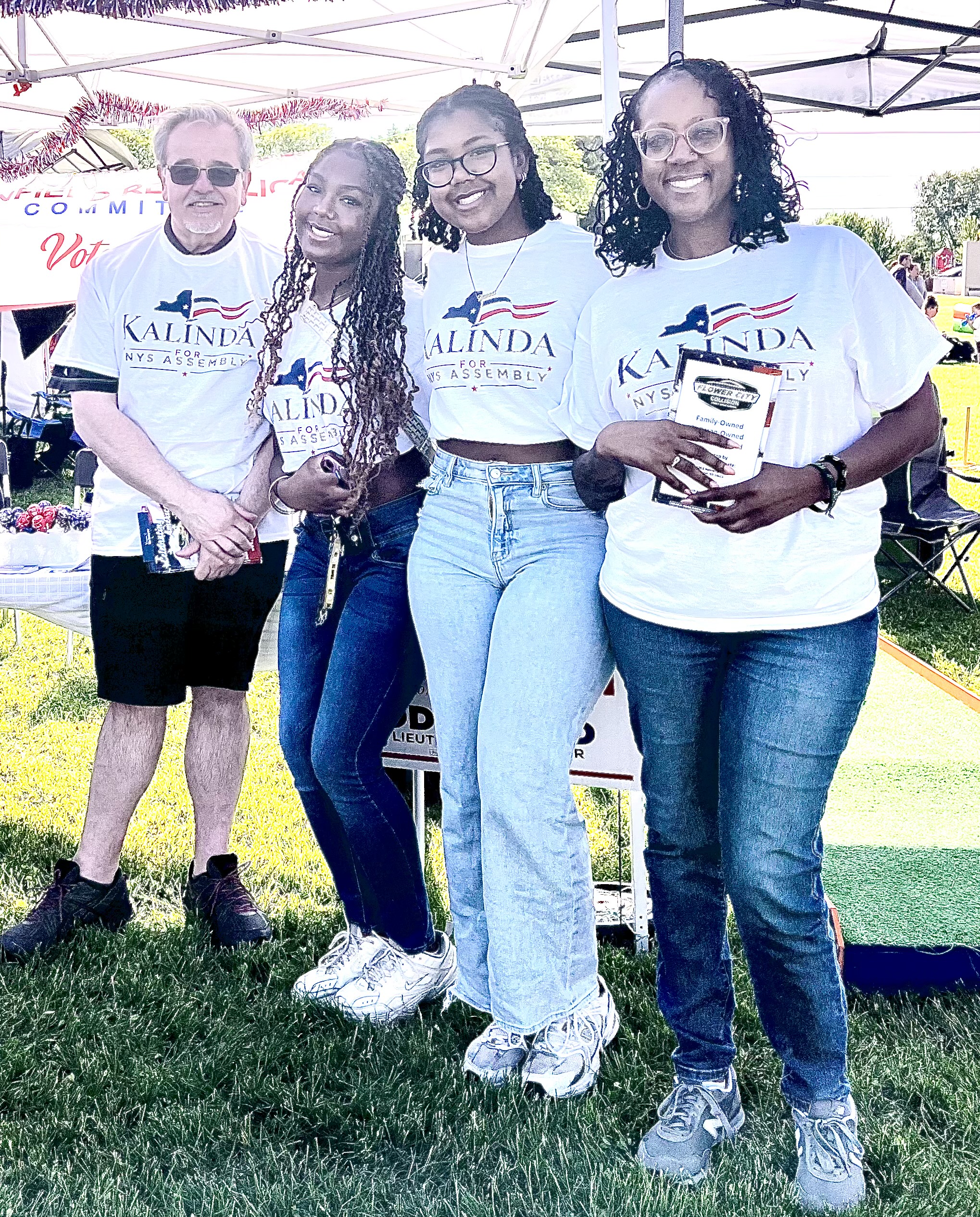Kalinda Washington with supporters at campaign event