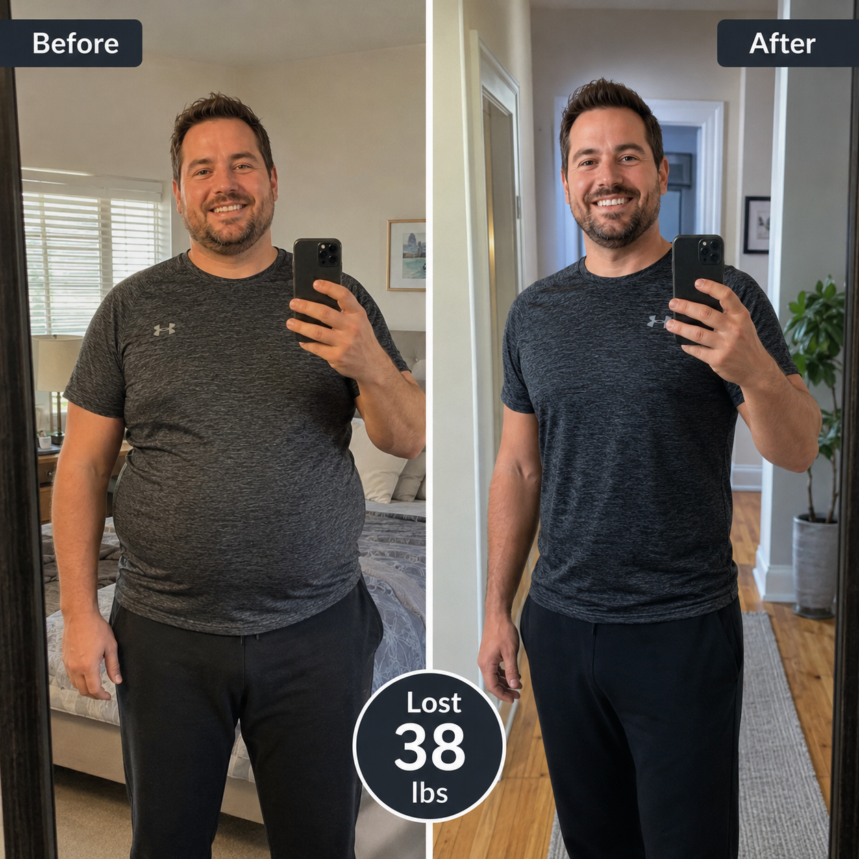 Illustrative weight-loss progress example 1