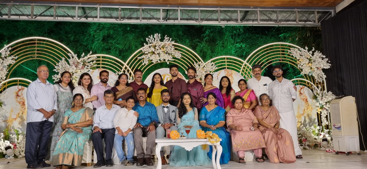 A family celebration — the Arackal family gathered in full, across the generations.