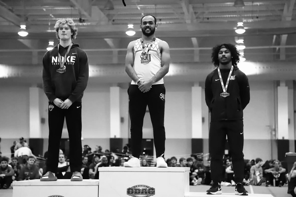 Conference champion on the podium