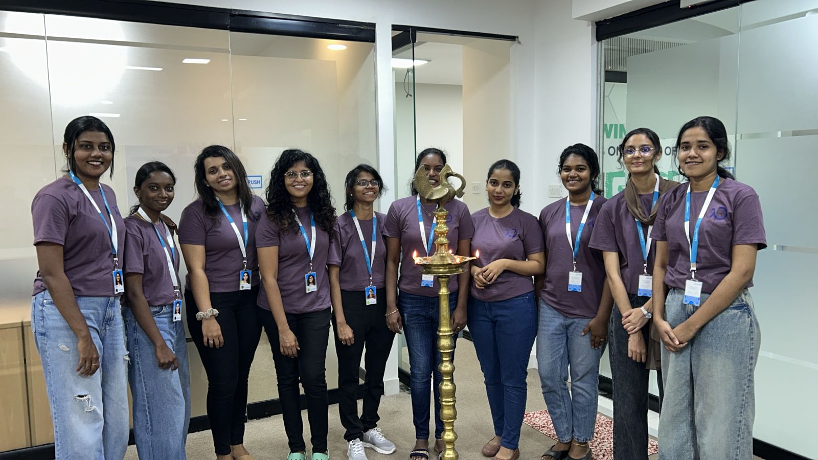 LambdaZen team members celebrating at office