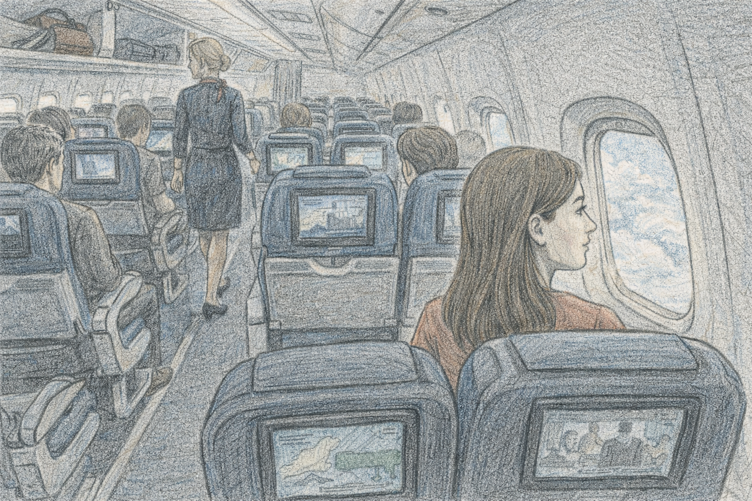 Dans l'avion