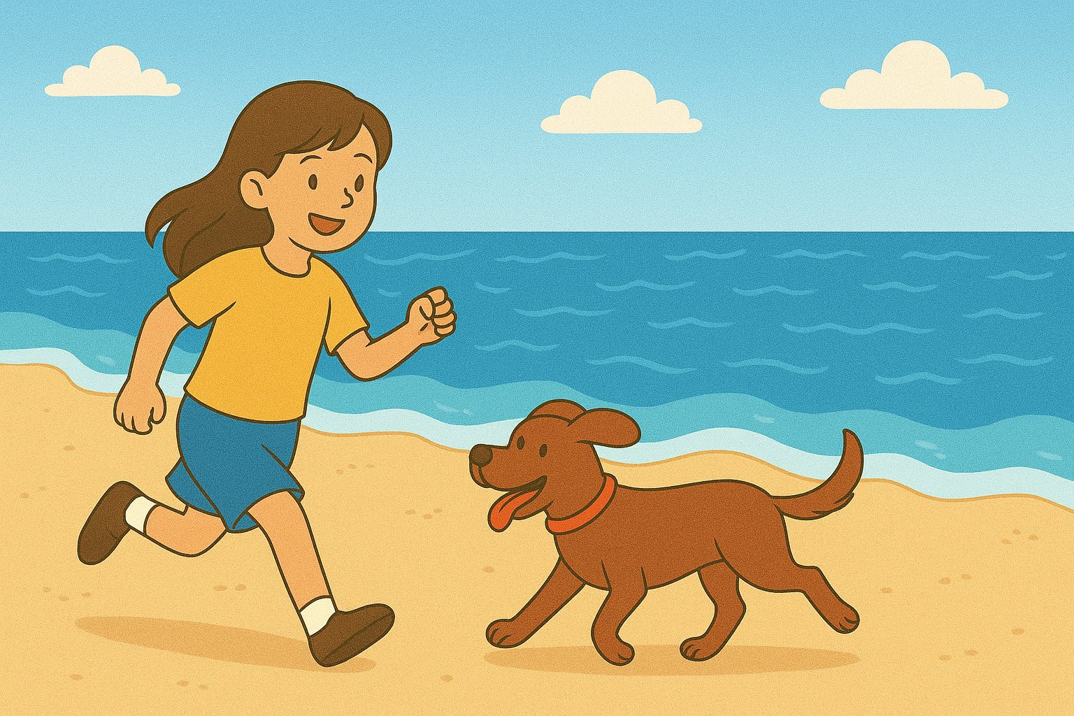 Courir sur la plage avec son chien